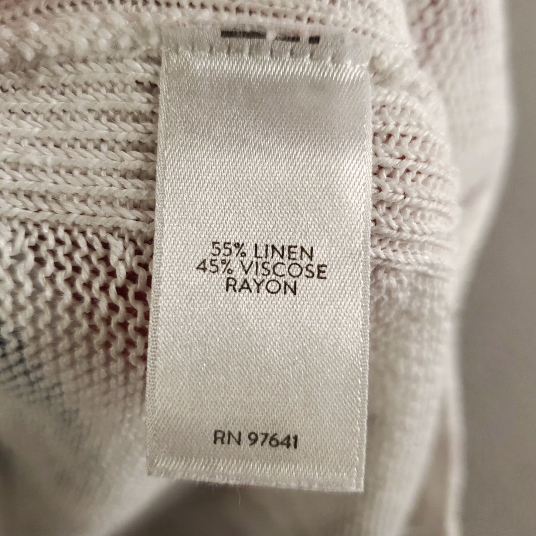 J. Jill J. Jill Linen Top Womens Medium White Floral Knit Sheer Pullover Blouse Tunic Size M / US 6-8 / IT 42-44 - 7 Thumbnail