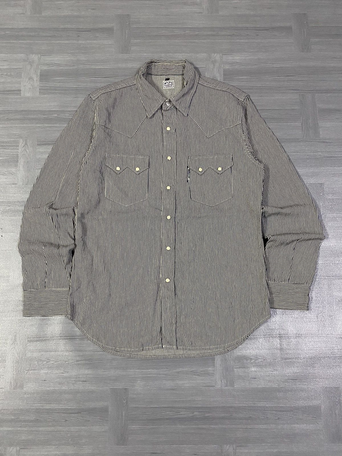 Blue Blue Japan Blue Blue Japan H.Ranch Market Striped Western Shirt Size US M / EU 48-50 / 2 - 1 Thumbnail