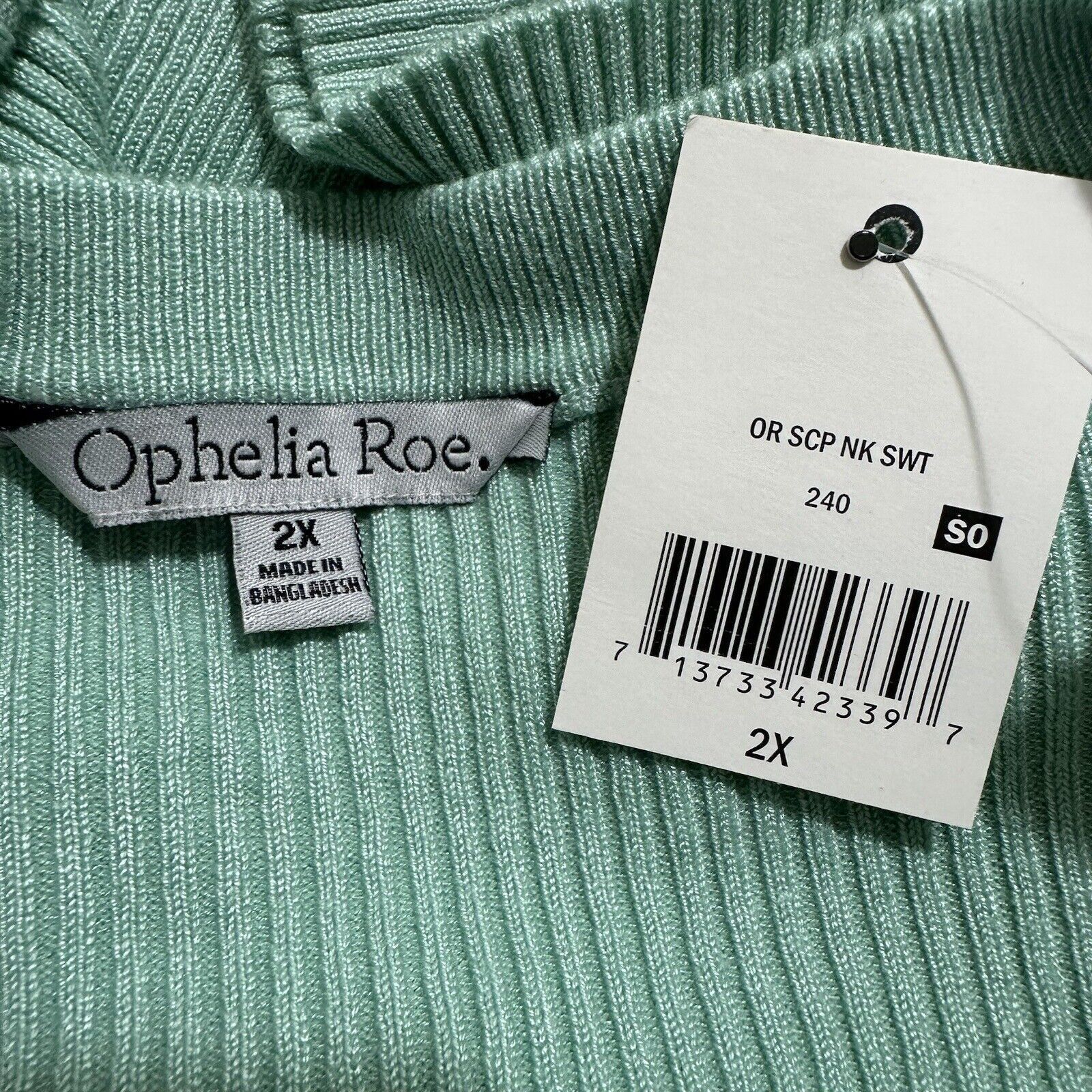 Other Ophelia Roe 2X Scoop Neck Ribbed Stretch Pullover Sweater Size XXL / US 16-18 / IT 52-54 - 3 Thumbnail