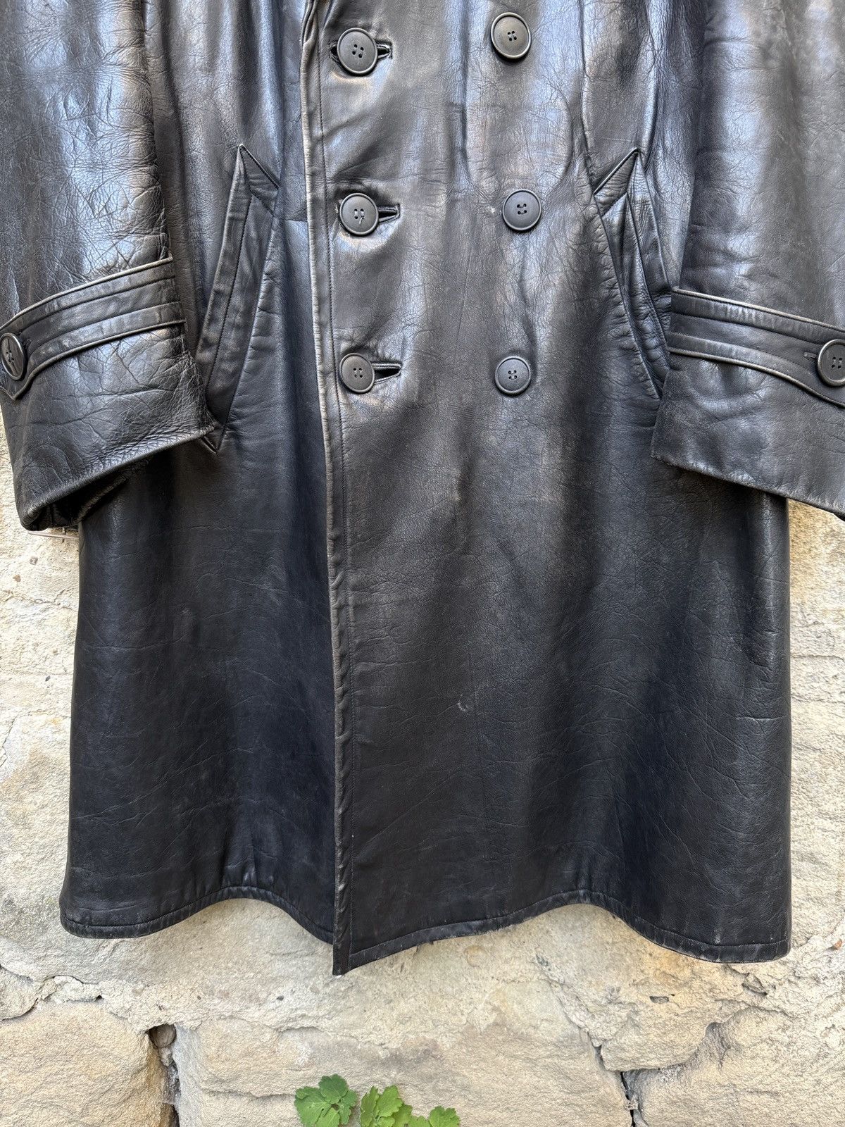 Vintage Retro Military WW2 German Luftwaffe Distressed Leather Coat Size US L / EU 52-54 / 3 - 9 Thumbnail