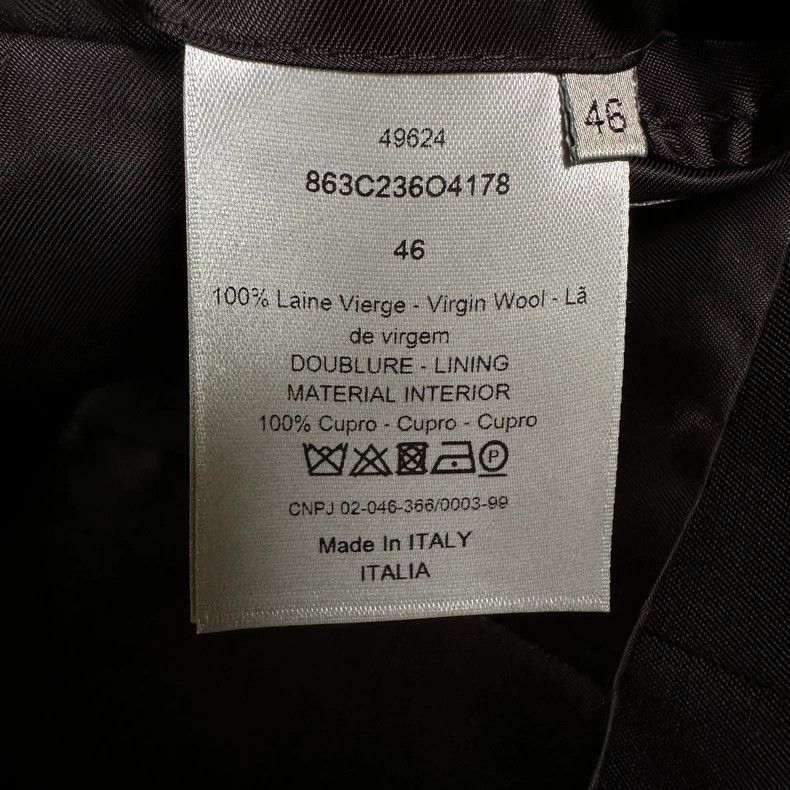 Dior Dior Golden thread little bee sleeve-labeled wool suit 2504 Size 46R - 7 Thumbnail