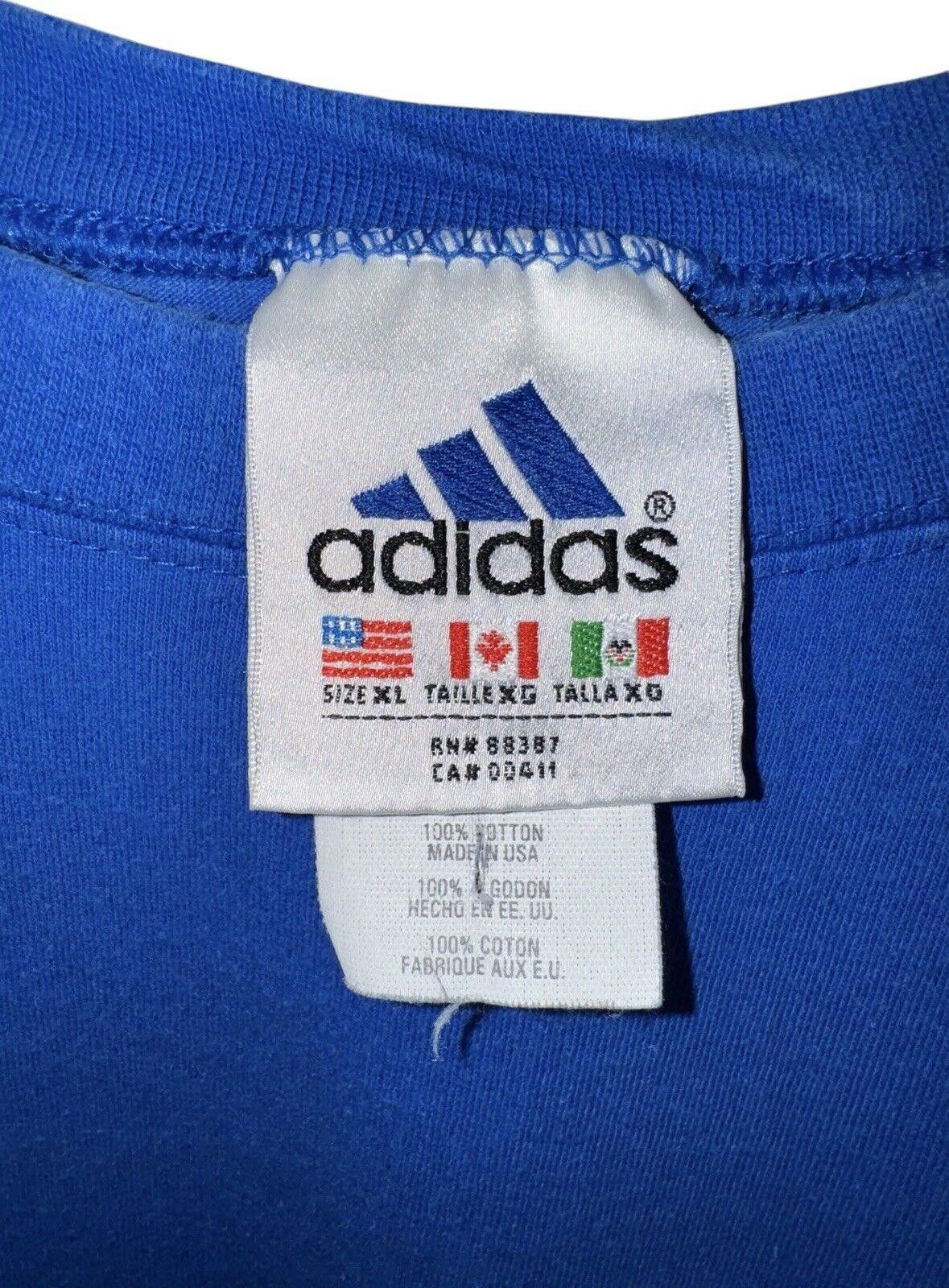 Adidas Vintage Adidas 90s Three Stripes Blue Indigo USA Shirt XL Size US XL / EU 56 / 4 - 5 Thumbnail