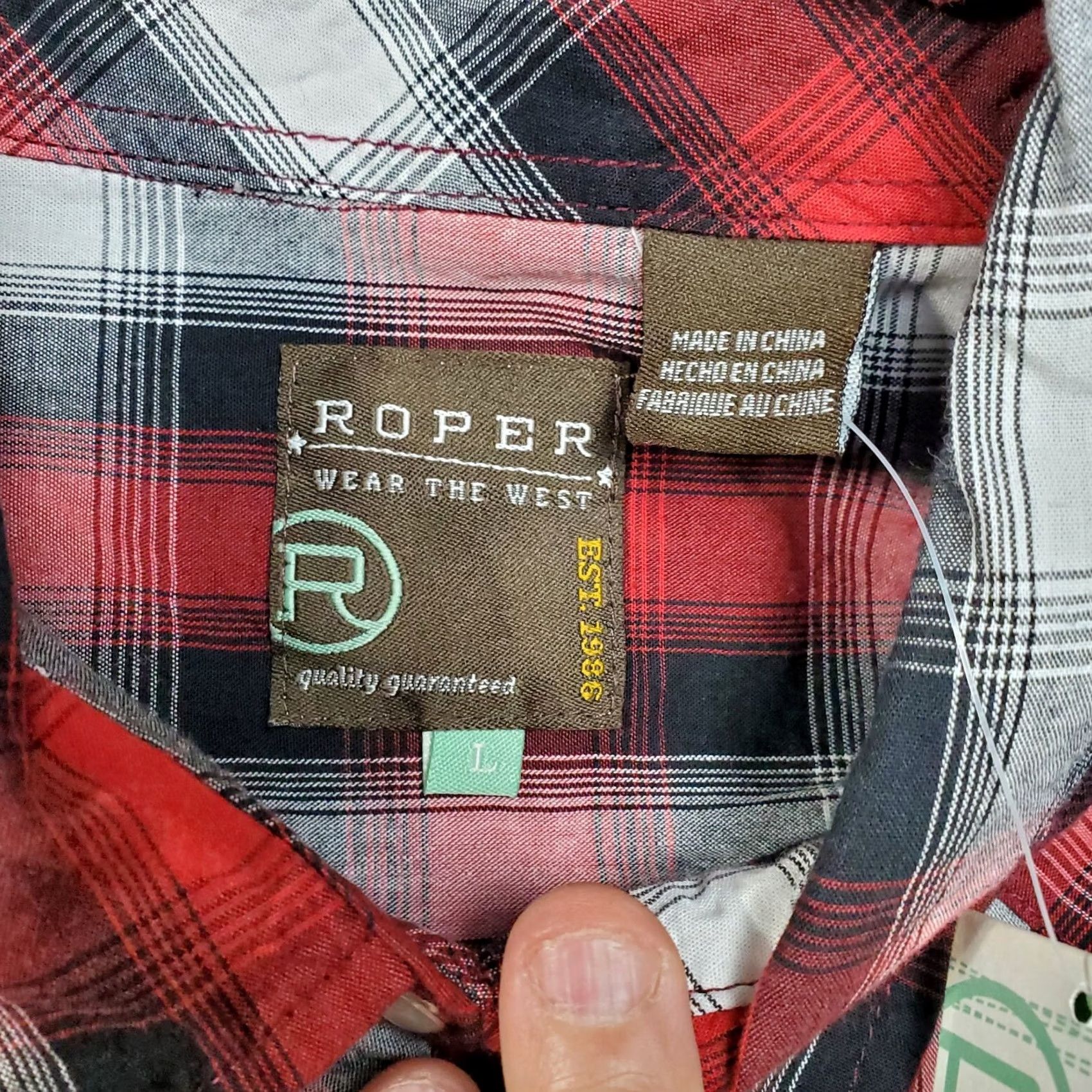 Roper Roper Shirt Womens Large Red Plaid Western Cowboy Pearl Snap Rodeo Top Size L / US 10 / IT 46 - 7 Thumbnail
