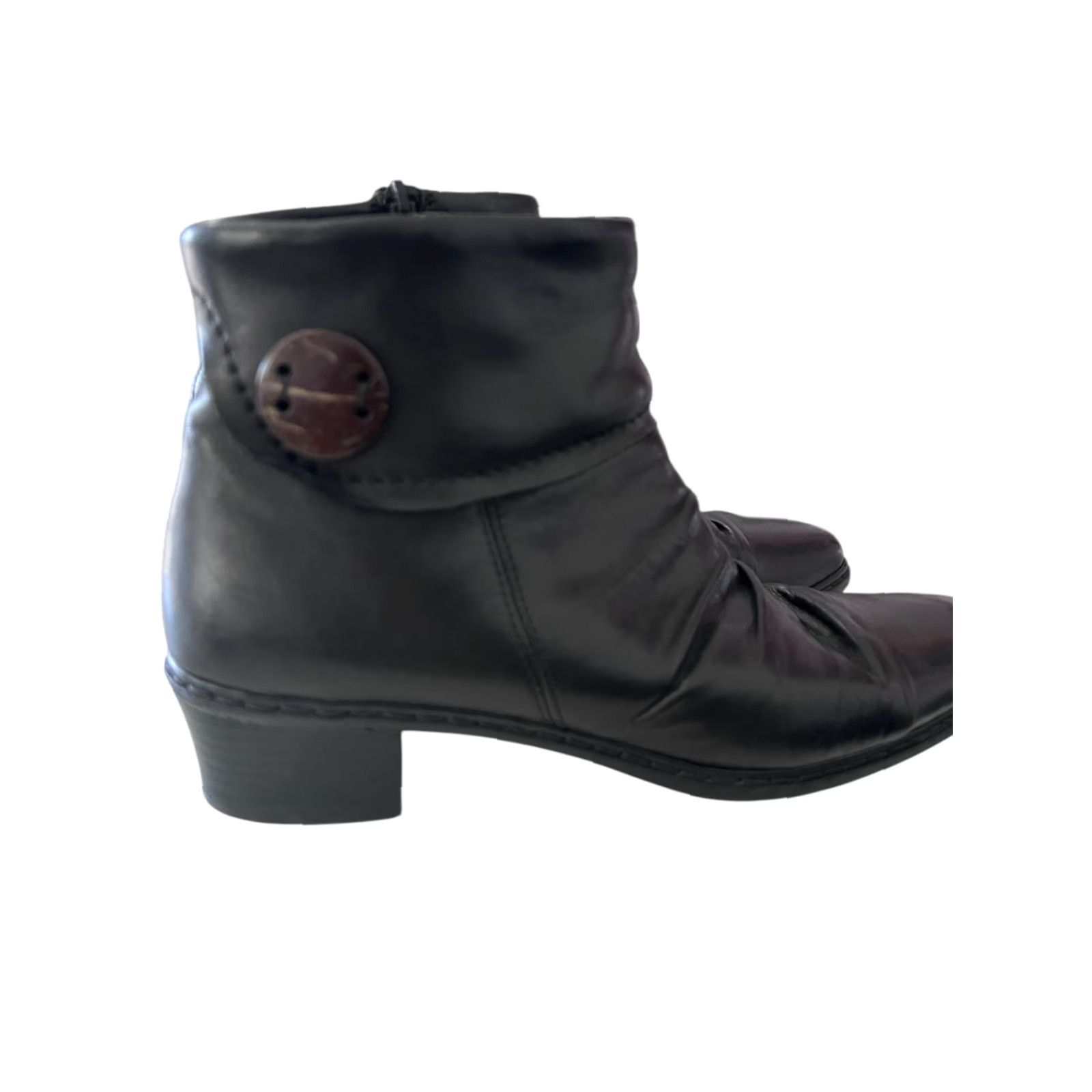 Rieker Rieker Kendra Slouchy Ankle Boot Black Leather Women's EU 41 US 10 Size US 10 / IT 40 - 5 Thumbnail
