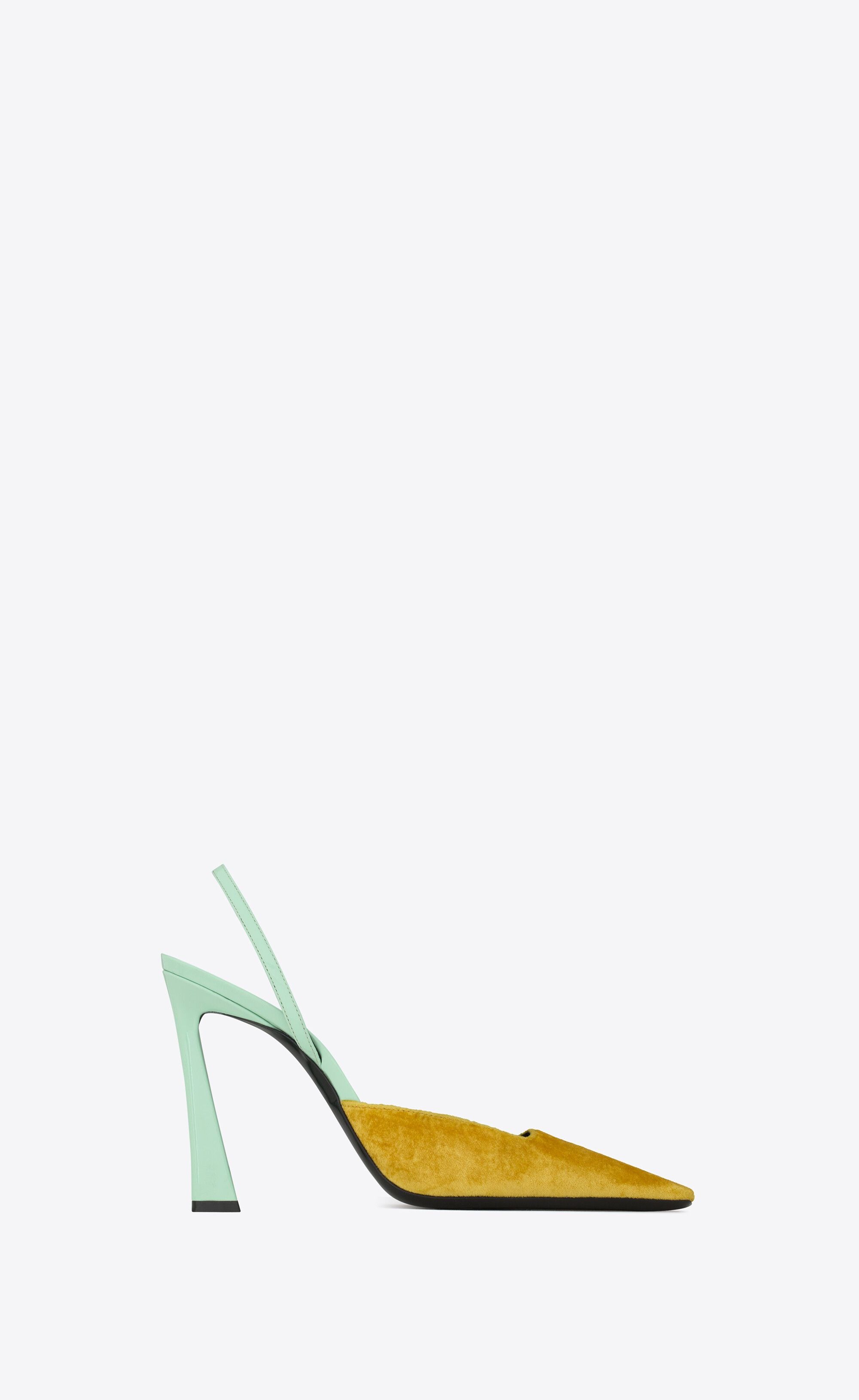 Saint Laurent Paris Blade Slingback Pumps in mustard Size US 5 / IT 35 - 1 Thumbnail