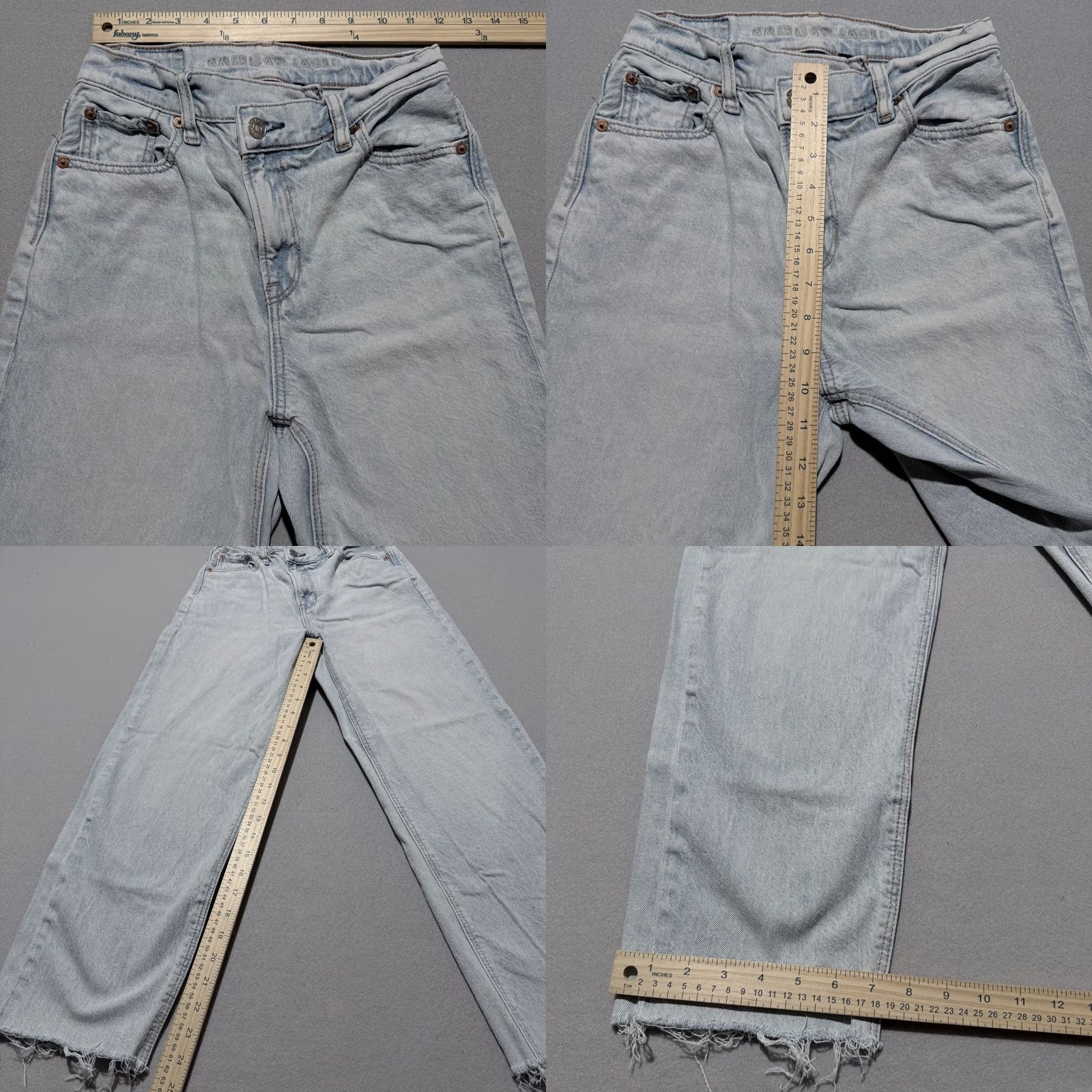 American Eagle Outfitters American Eagle Outfitters Strigid Jeans Women's Blue Denim Stretch Frayed - 0 Size 25" / US 0 / IT 36 - 9 Thumbnail