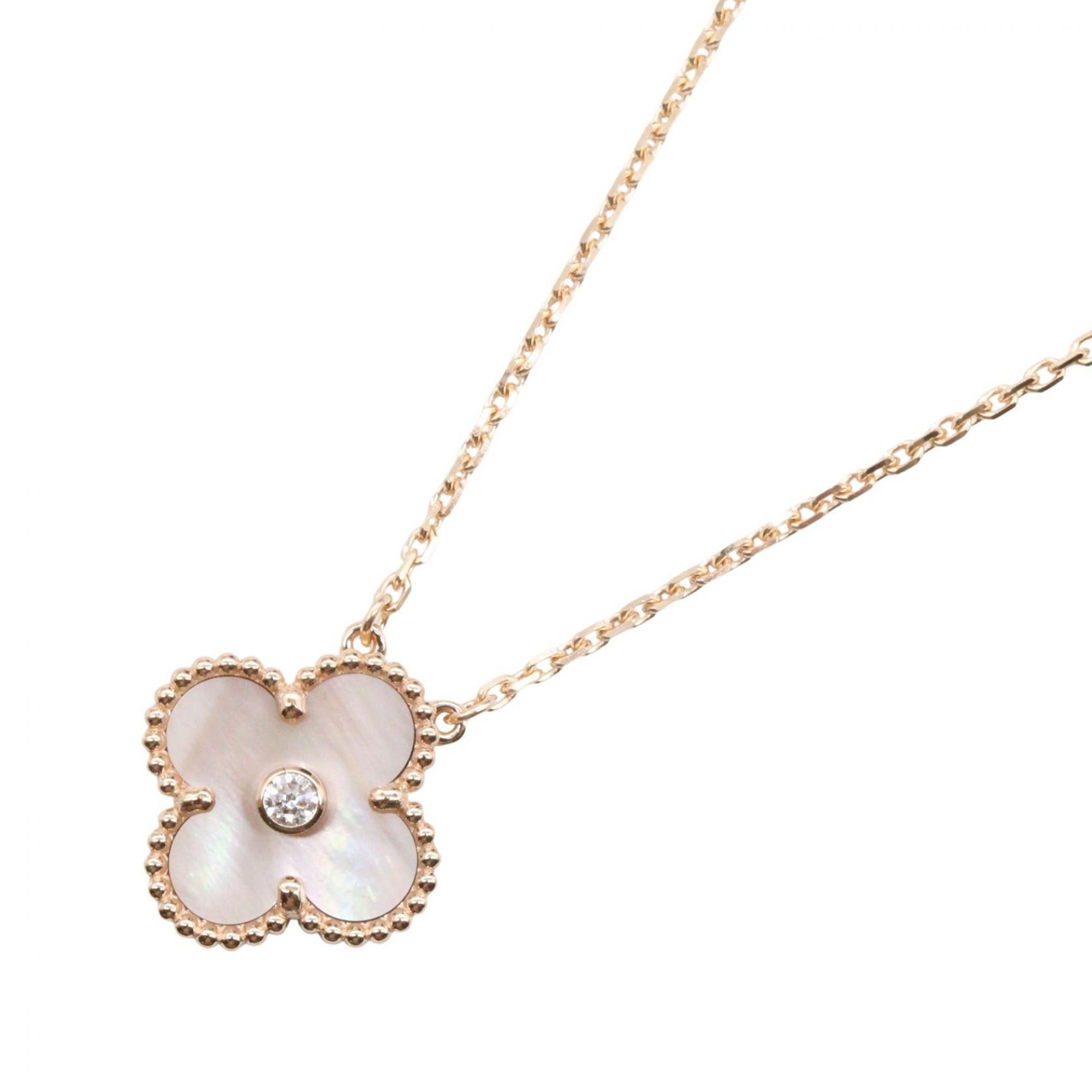 Van Cleef & Arpels Van Cleef & Arpels Van Cleef & Arpels Vintage Alhambra Au750 Pink Gold Diamond Mother of Pearl Necklace Precious Metal Necklace VCARPMOP00 DUTY FREE for USA Size ONE SIZE - 1 Thumbnail