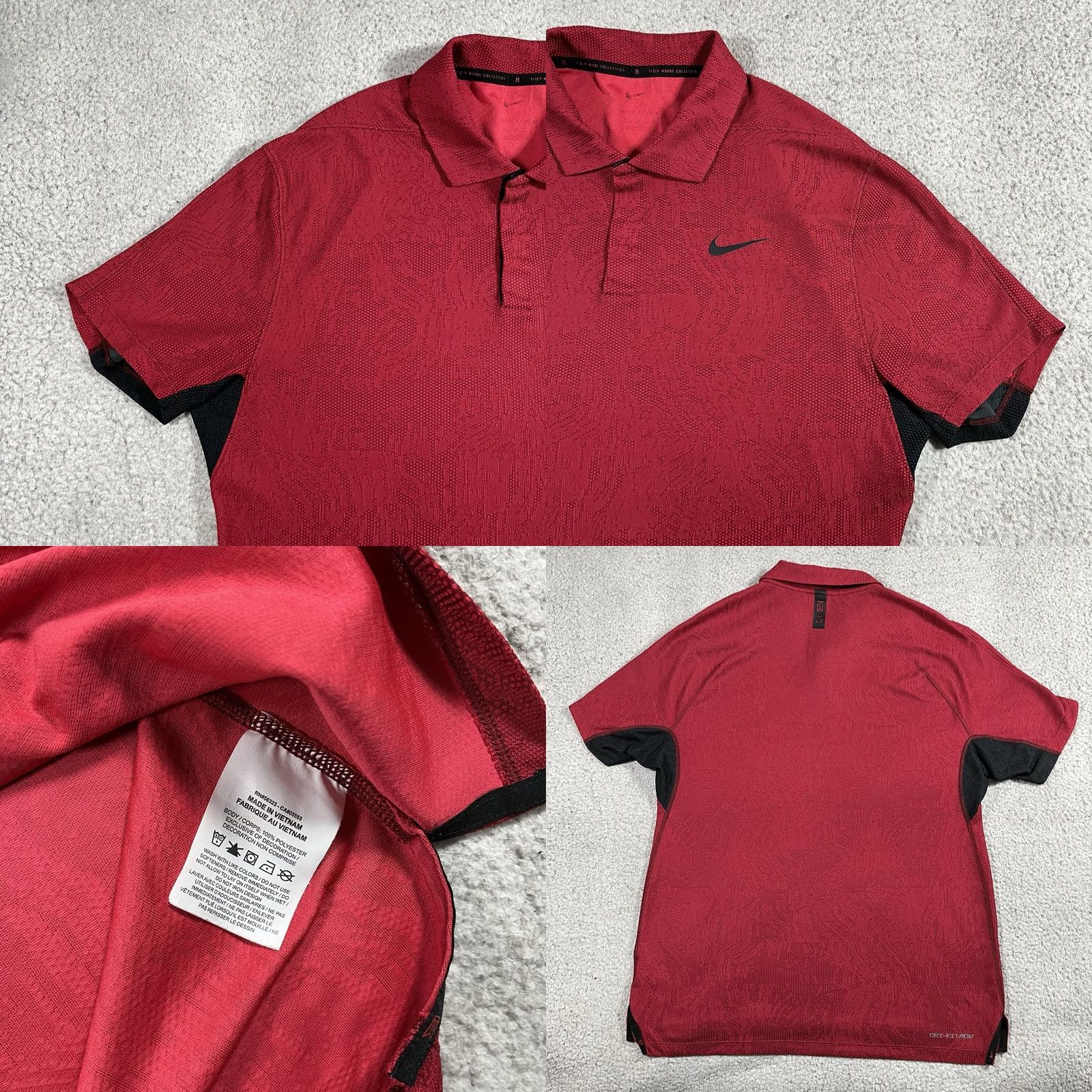 Nike Nike Tiger Woods Polo Shirt Mens M Red Dri-Fit ADV Snap Collar Performance Golf Short Sleeve Geometric Logo Classic Size US M / EU 48-50 / 2 - 8 Thumbnail