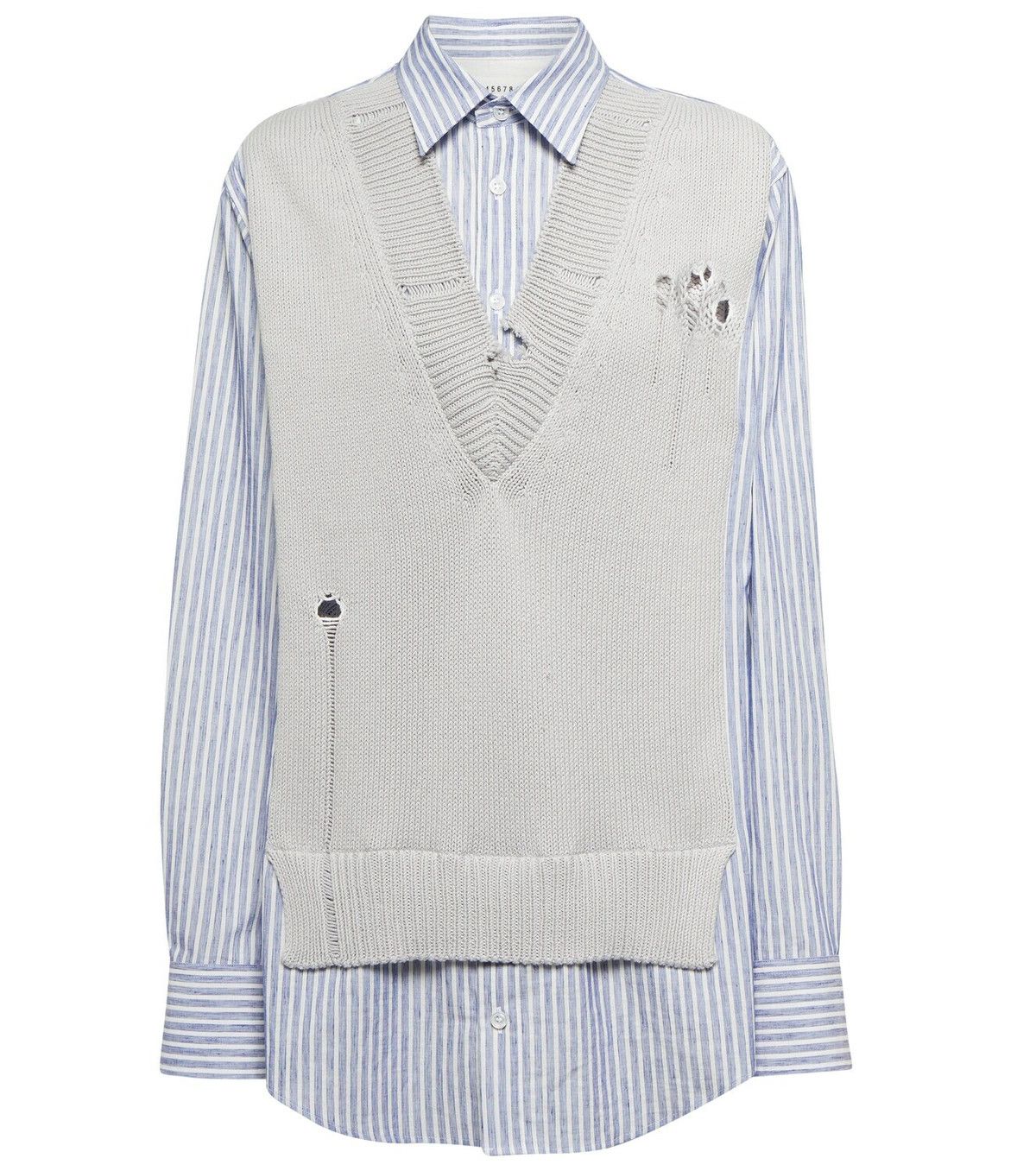 Maison Margiela o1y0625 Patterned Shirt in Blue/White Size M / US 6-8 / IT 42-44 - 1 Thumbnail
