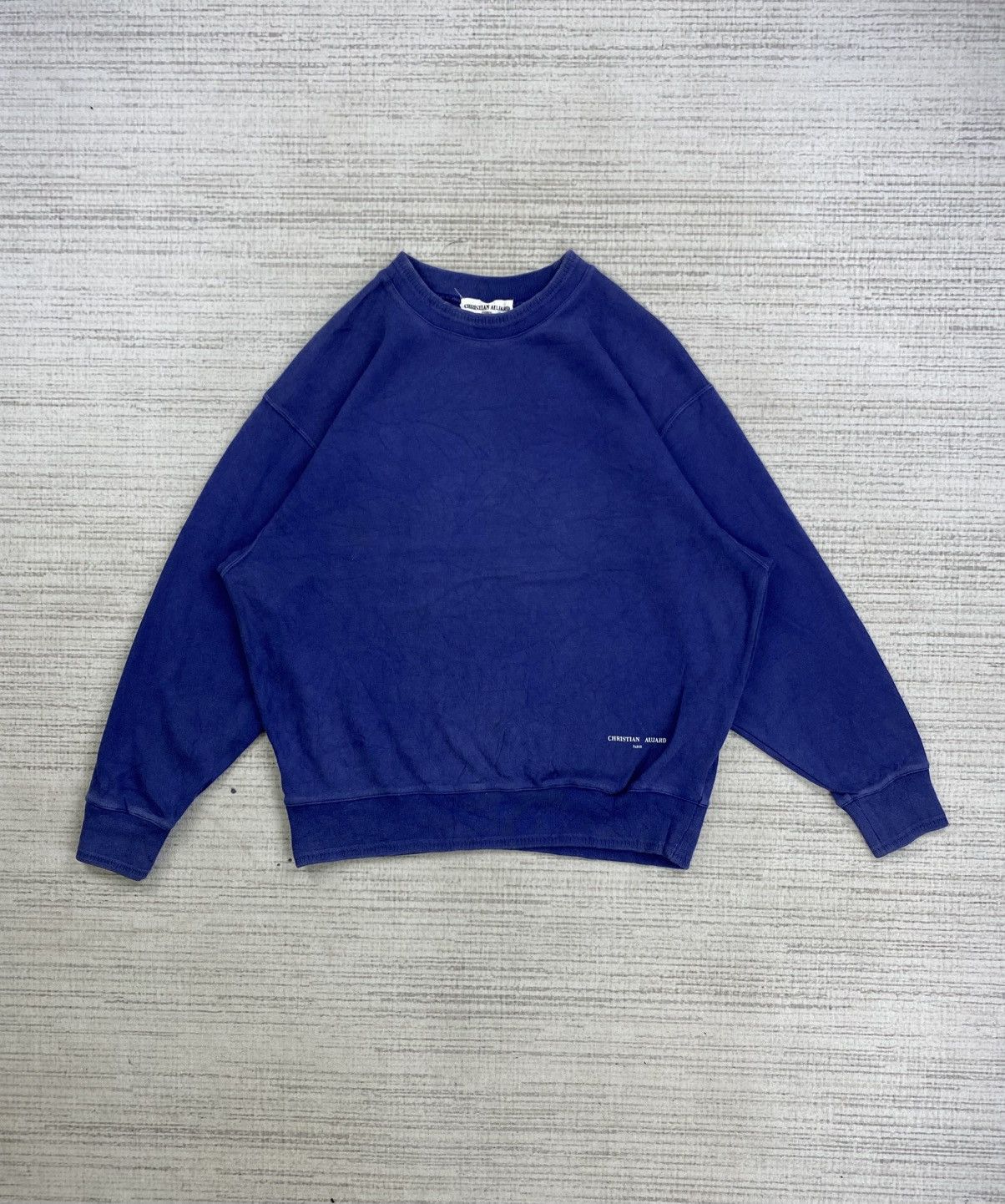 Designer × Japanese Brand × Vintage Vintage 90s Christian Aujard Paris Blue Sweatshirt Size US L / EU 52-54 / 3 - 1 Thumbnail
