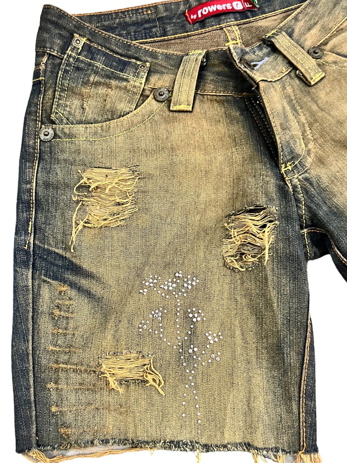 Vintage Rowers Short Distressed Denim Size 29" - 4 Thumbnail