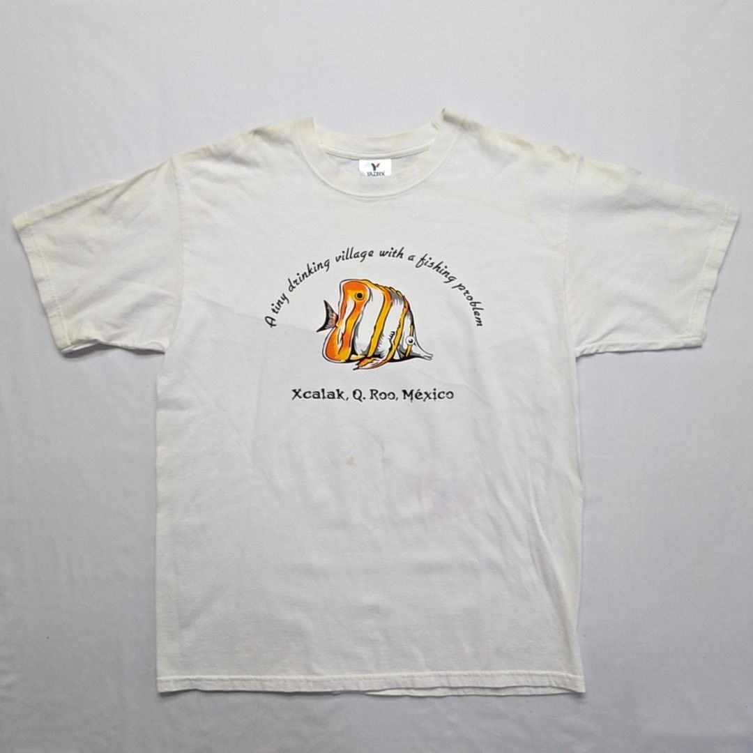 Vintage Vintage Fishing Village White L Xcalak Mexico Graphic Tee Size US L / EU 52-54 / 3 - 1 Thumbnail