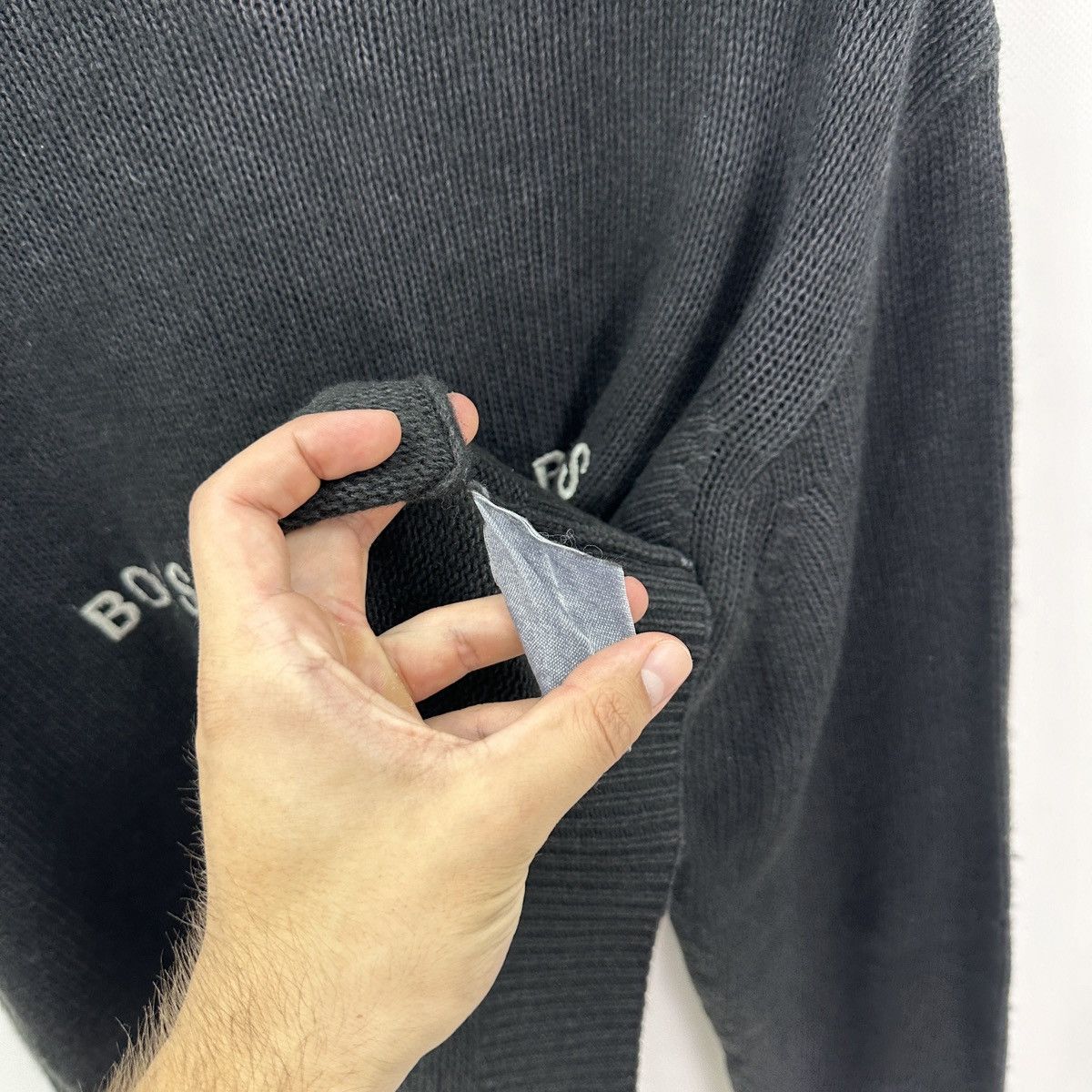 Hugo Boss Vintage 90s Washed Boss Hugo Boss knitted sweatshirt y2k og Size US M / EU 48-50 / 2 - 6 Thumbnail