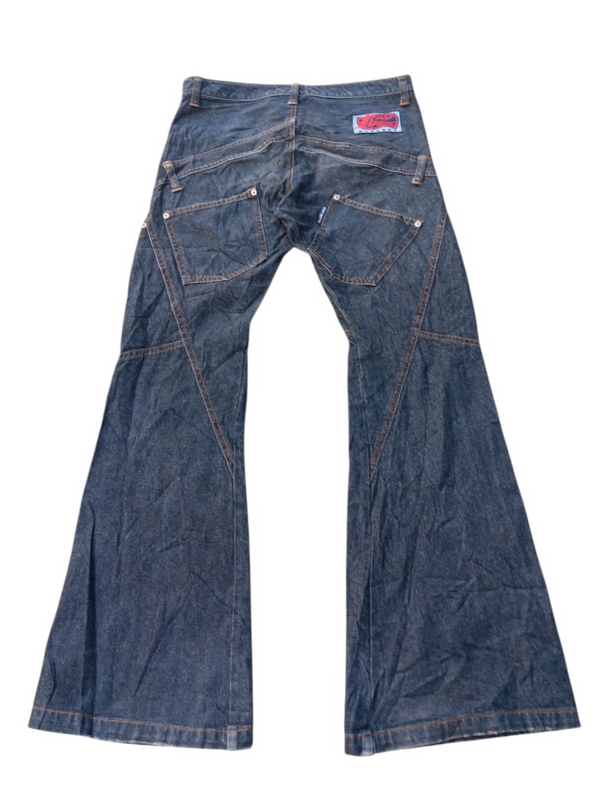 Japanese Brand Bodybutter recycle denim re build flared pants Size US 31 - 10 Thumbnail