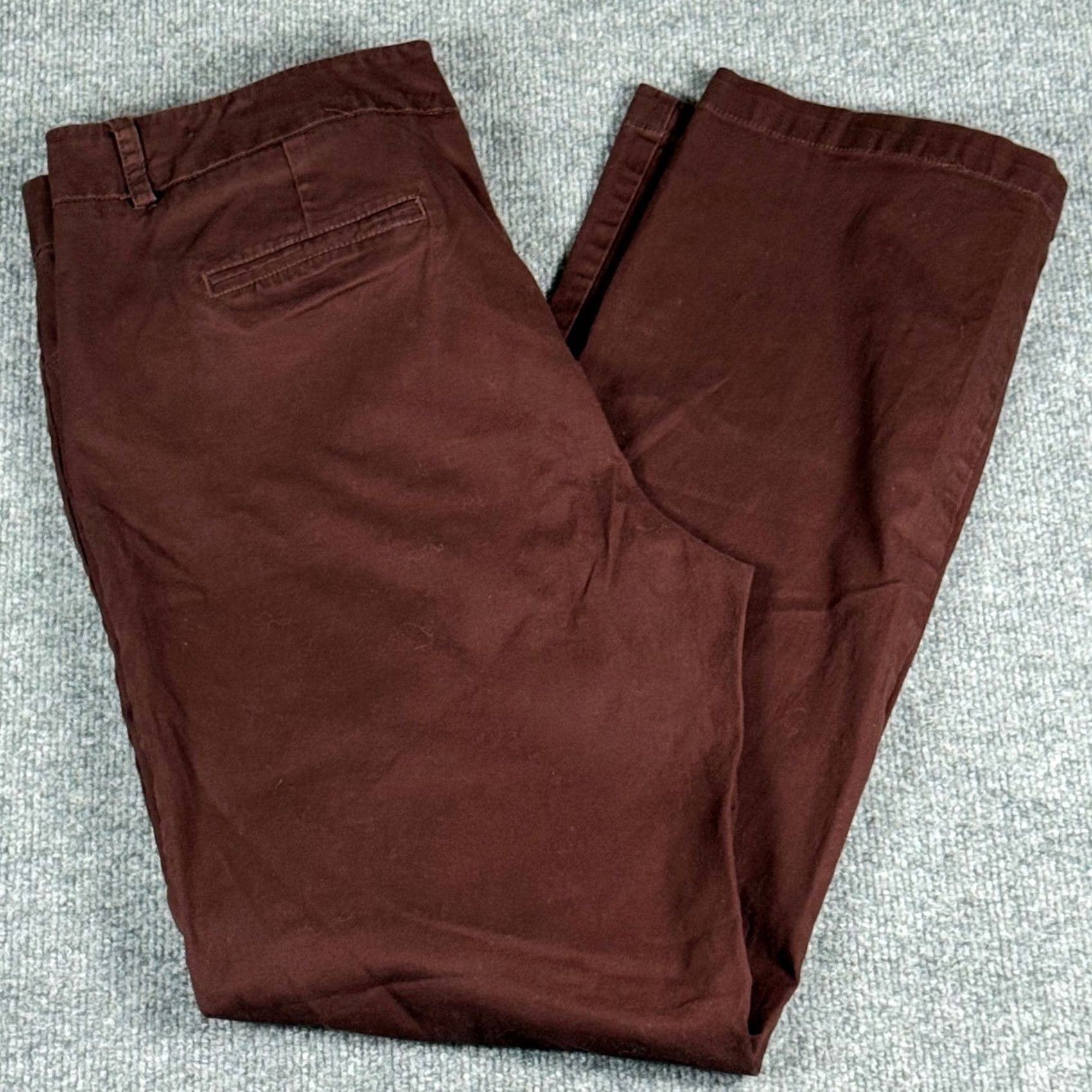 Vintage Sharagano Brown Chino Pants Women 16 Regular Bootcut Twill Cotton Blend Stretch Pockets Workwear Casual Business Trousers Size 38" / US 16 / IT 52 - 2 Thumbnail