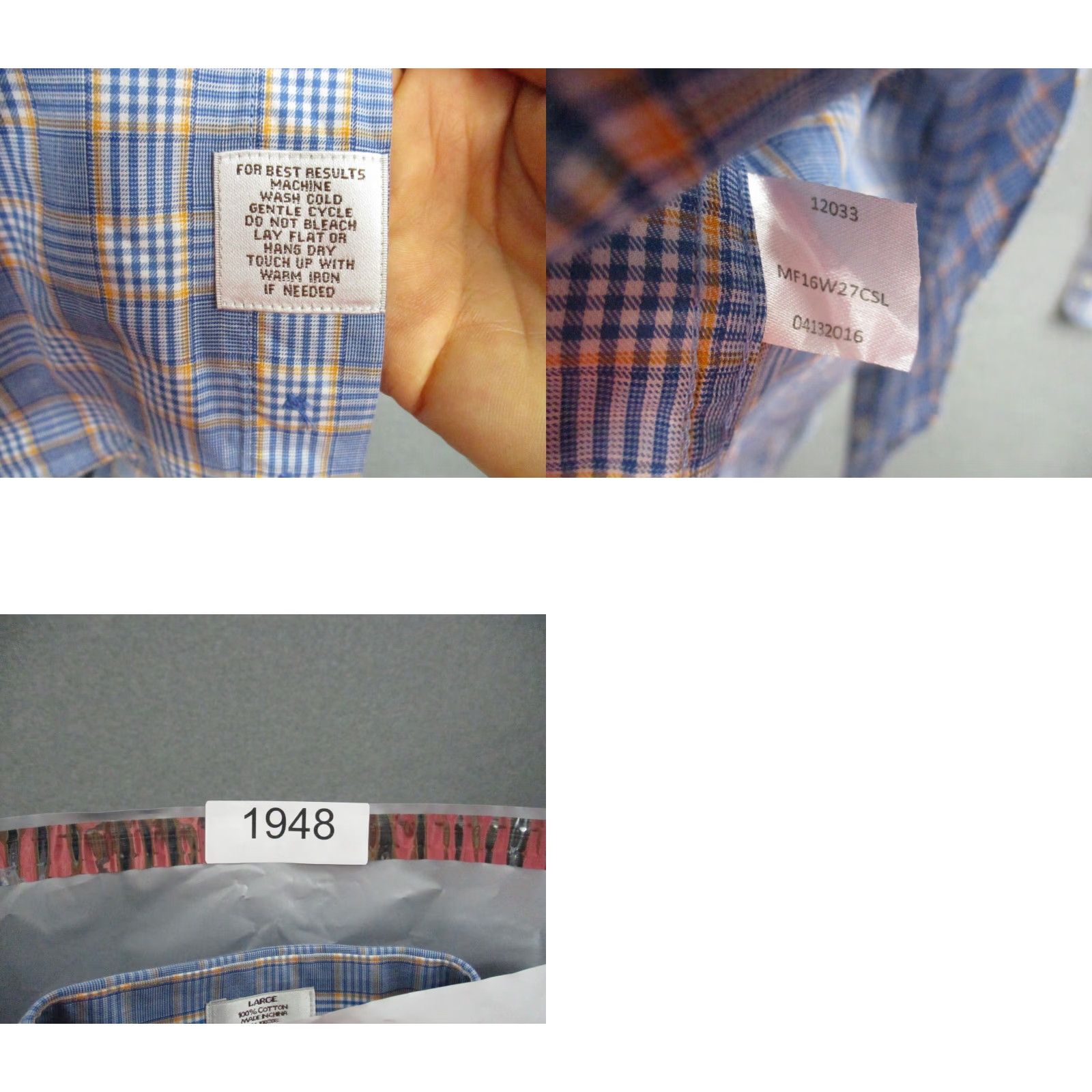 Peter Millar Peter Millar Shirt Large Mens Button Up Plaid White Blue Long Sleeve Size US L / EU 52-54 / 3 - 8 Thumbnail
