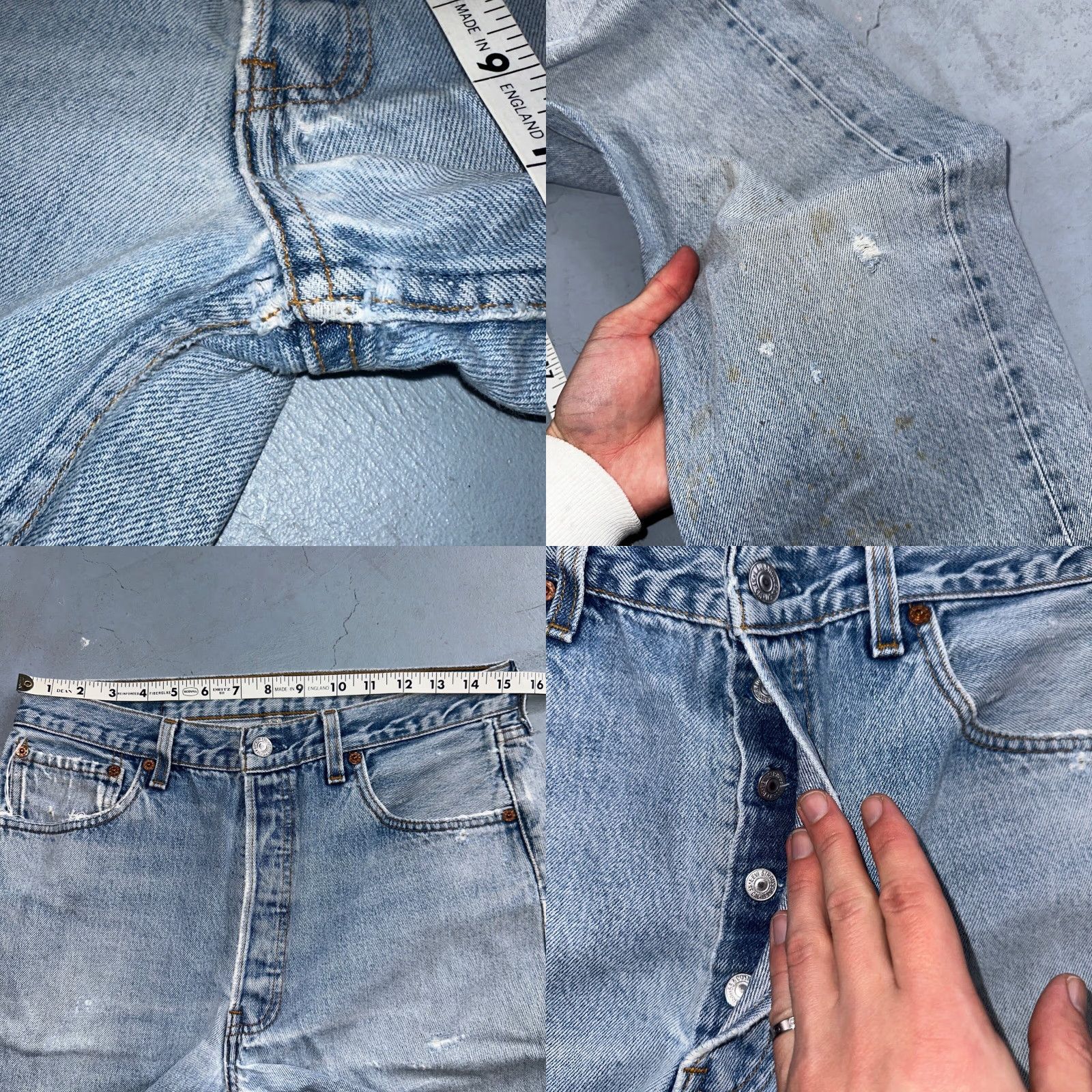 Levi's VINTAGE Levi's 501 Jeans Straight 90s USA Blue Light Wash 34x34 Mens Regular 34 Inseam 34 Jeans Size US 34 / EU 50 - 8 Thumbnail