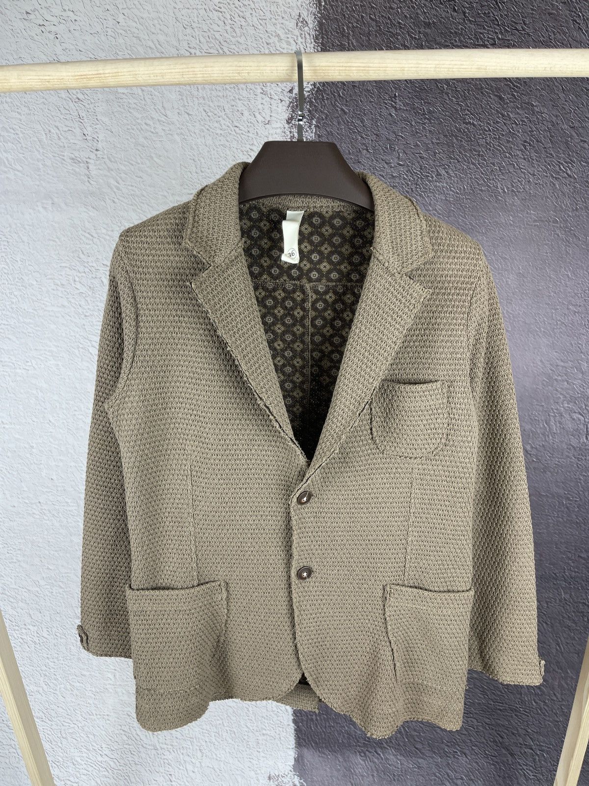 Officina36 Officina36 brown distressed blazer cotton 2 button Size 40R - 2 Thumbnail