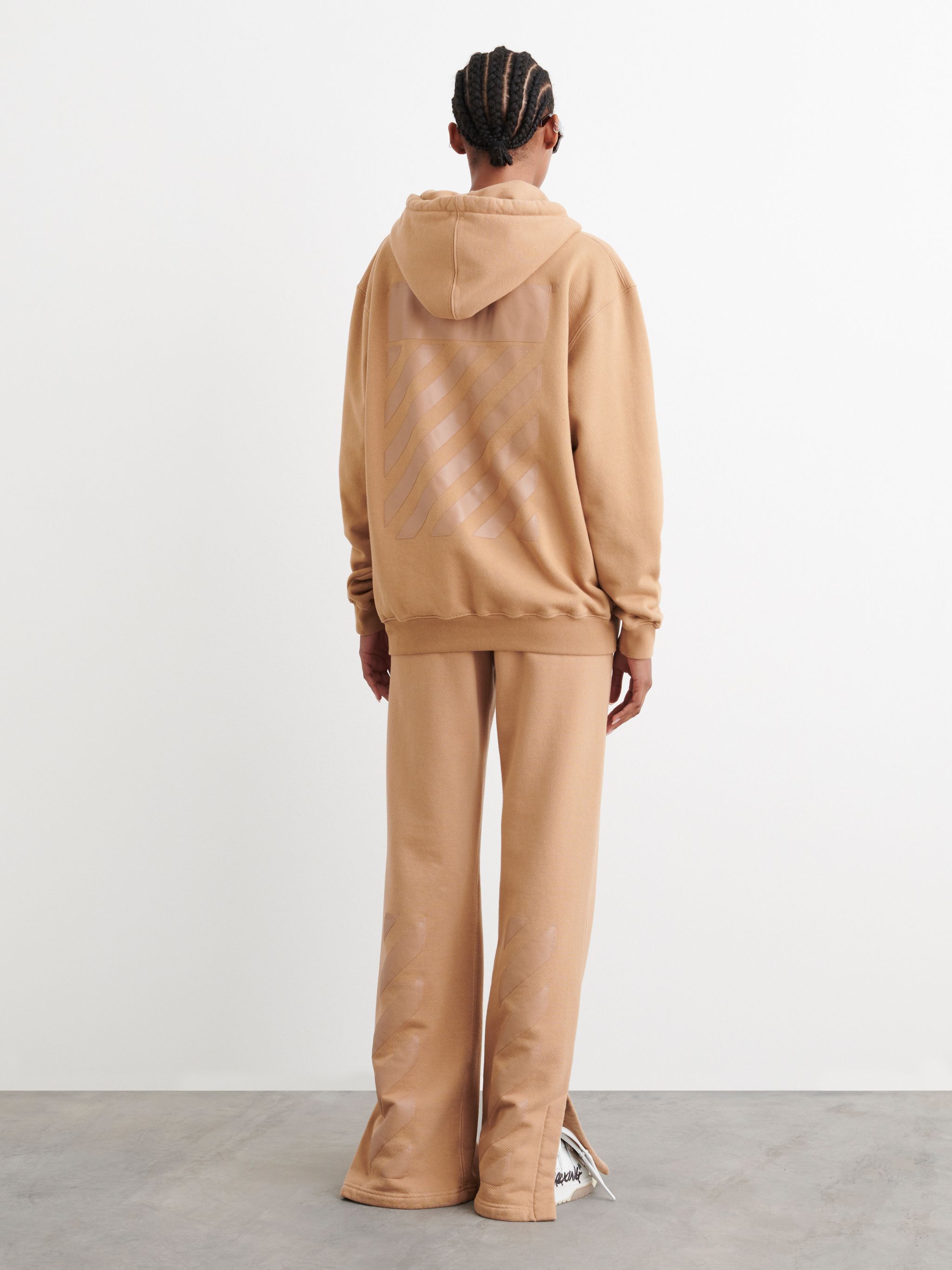 Off-White o1gr1nt1124 Diag Pkt Regular Hoodie in Camel Size XXS / US 00 / IT 34 - 3 Thumbnail