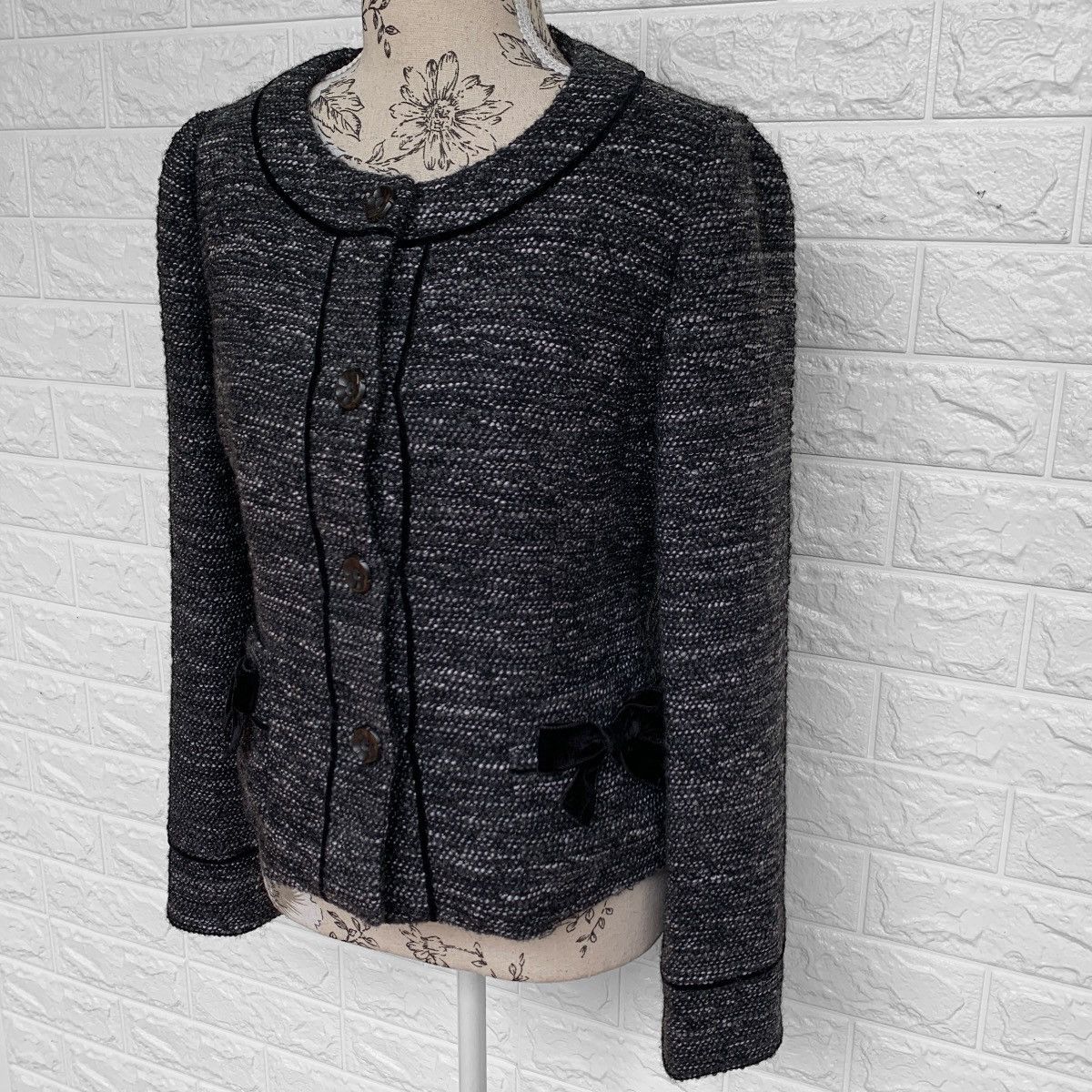 Other FRANCO FERRARO MILANO WOOL TWEED CARDIGAN JACKET Size S / US 4 / IT 40 - 3 Thumbnail