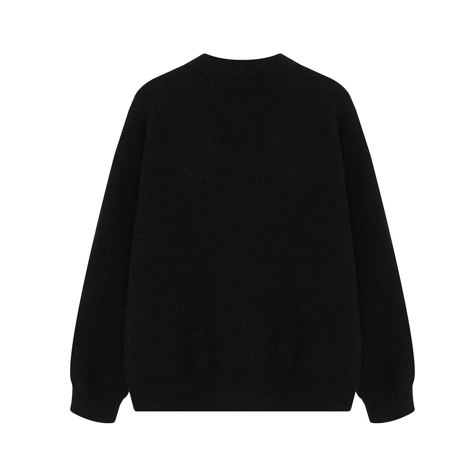 Other Black Graphic Button-Up Cardigan Sweater, Retro Style Size US M / EU 48-50 / 2 - 2 Thumbnail