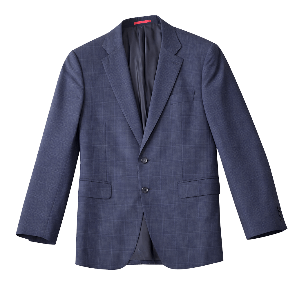 Isaia New Isaia Sport Coat - Navy Windowpane Pattern Size 44R - 1 Thumbnail