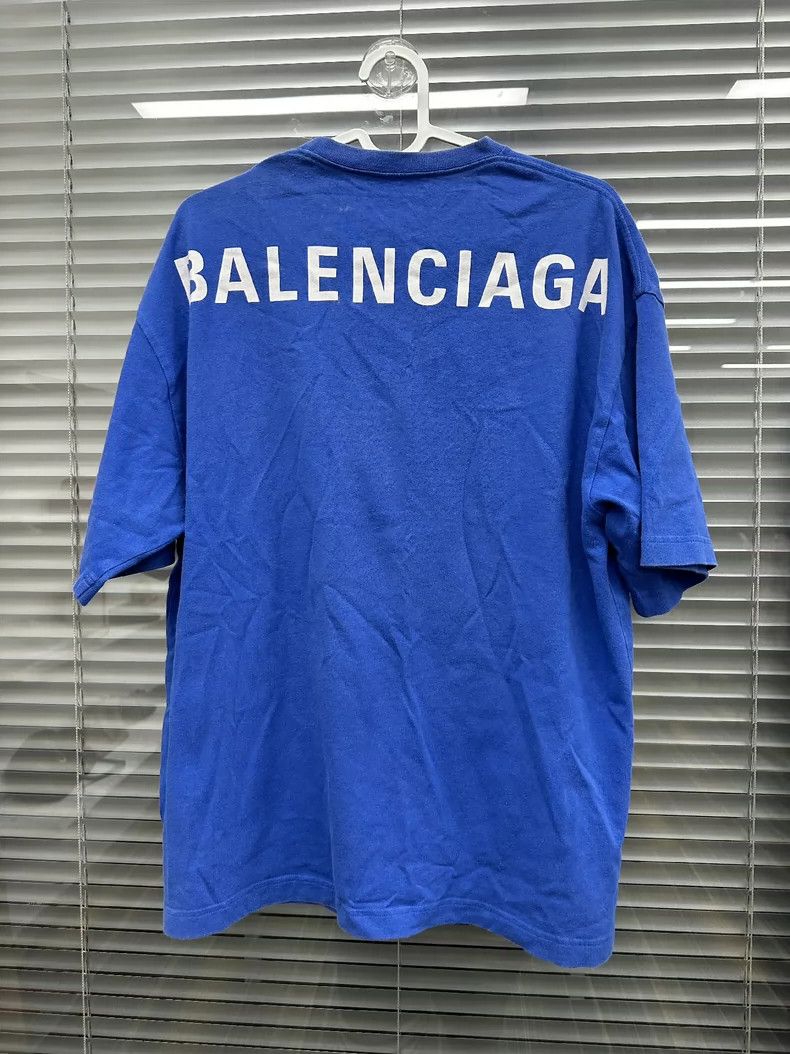 Balenciaga Balenciaga Short-sleeved shirt with logo on the back in bl Size US XS / EU 42 / 0 - 2 Thumbnail