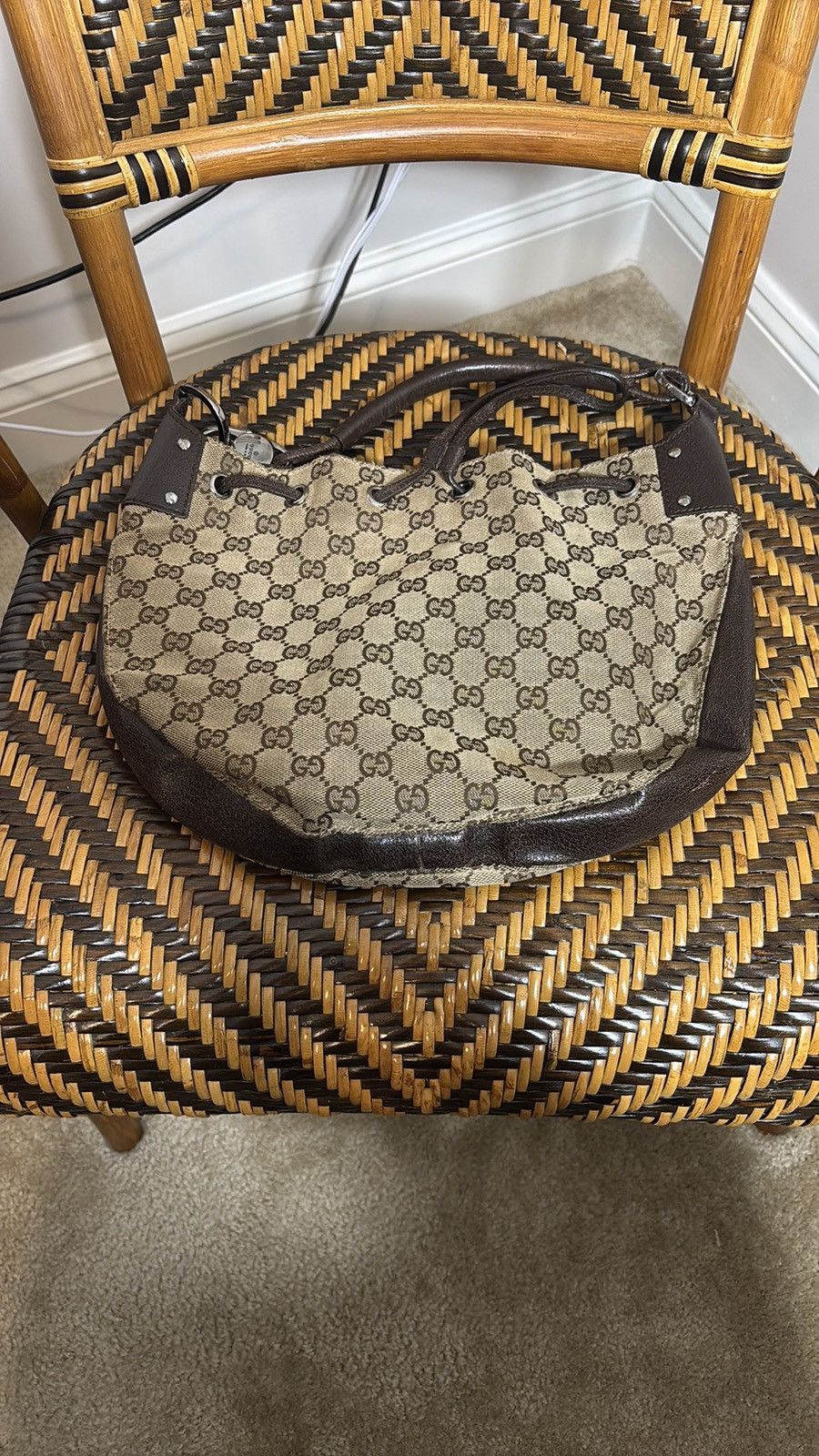 Vintage Gucci GG Monogram Canvas Hobo Bag 115006 Size ONE SIZE - 1 Thumbnail