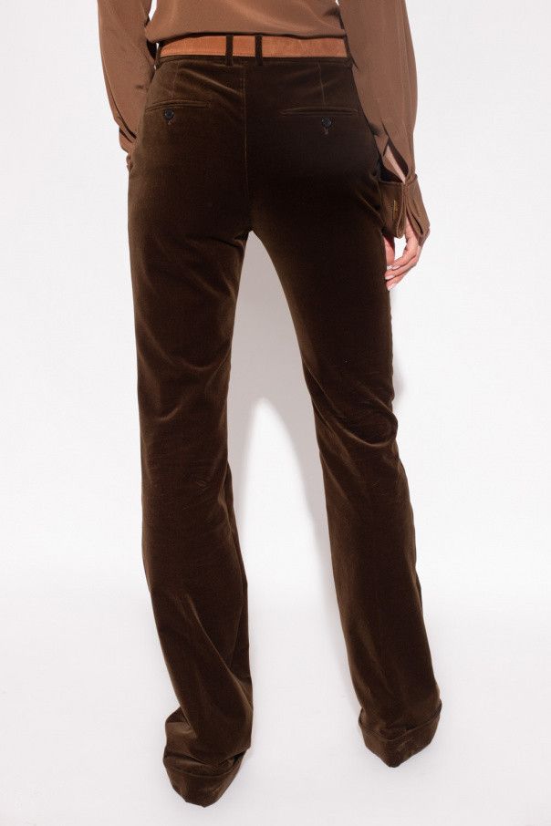 Saint Laurent Paris o1s1wg111024 Flare Pants In Velvet in Brown Size 28" / US 6 / IT 42 - 4 Thumbnail