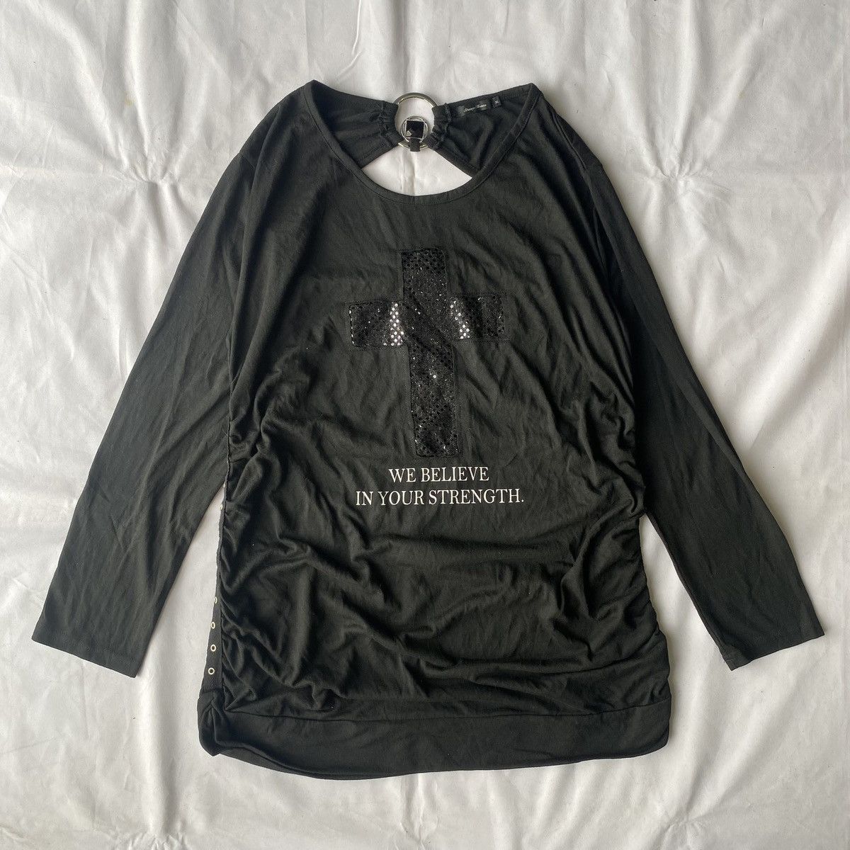 Japanese Brand × Le Grande Bleu (L.G.B.) × Vintage Japanese Style We Believe in Your Strength Black Cross Size L / US 10 / IT 46 - 2 Thumbnail