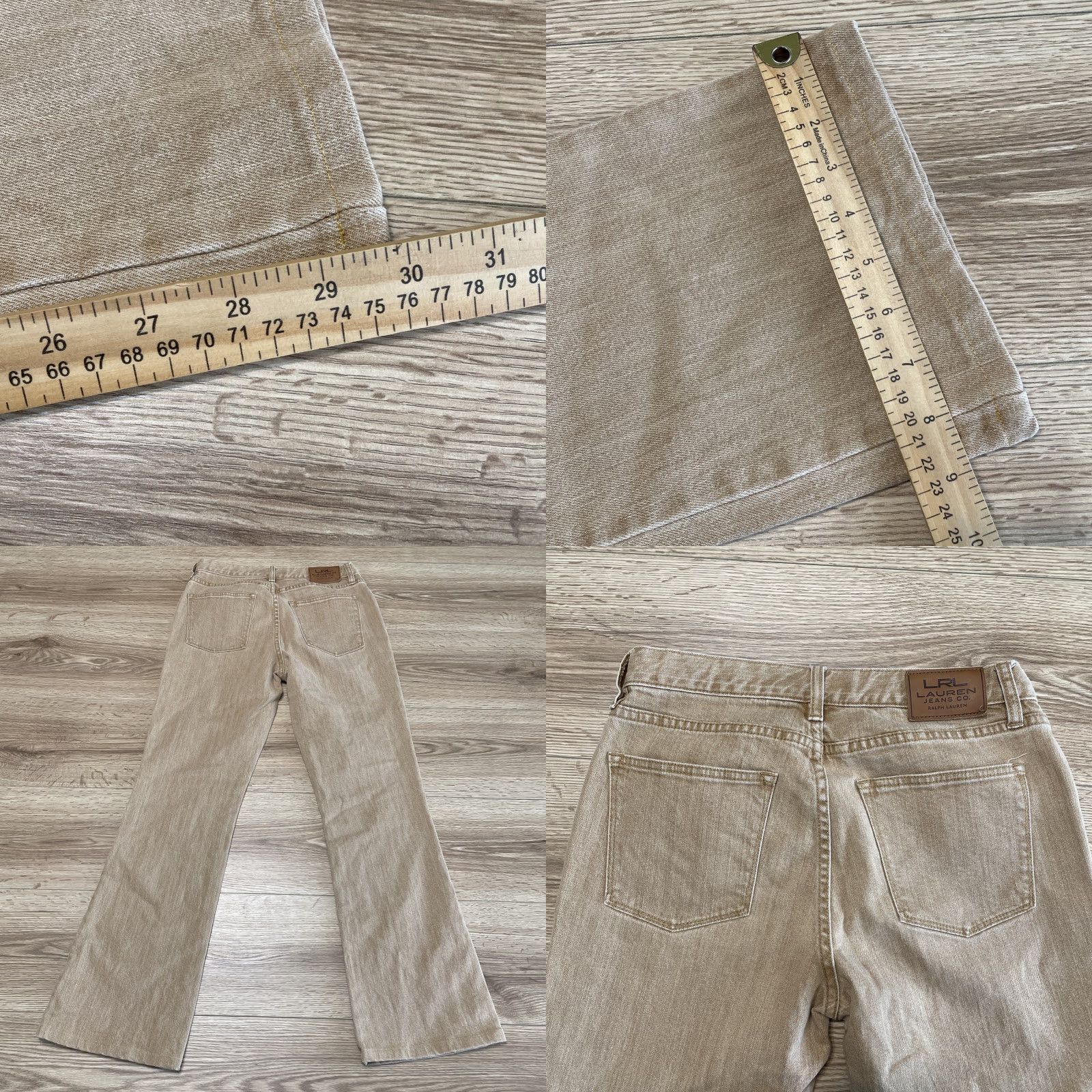 Vintage Lauren Jeans Co. Womens Stretch Bootcut Jeans Embroidered Tan Size 6 Size 28" / US 6 / IT 42 - 8 Thumbnail