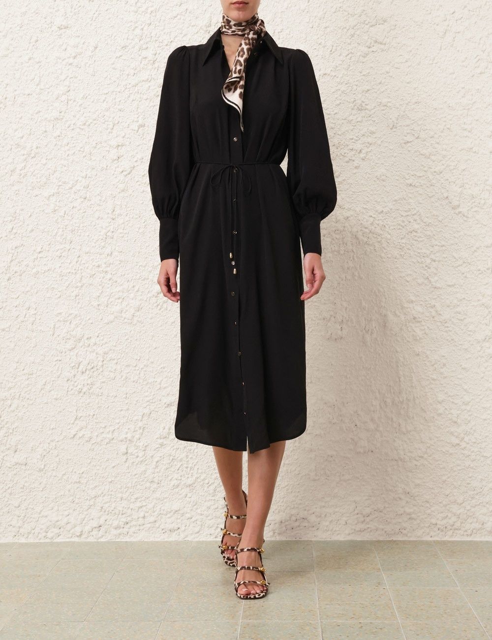 Zimmermann oc11z0825 Shirt Midi Dress in Black Size L / US 10 / IT 46 - 7 Thumbnail