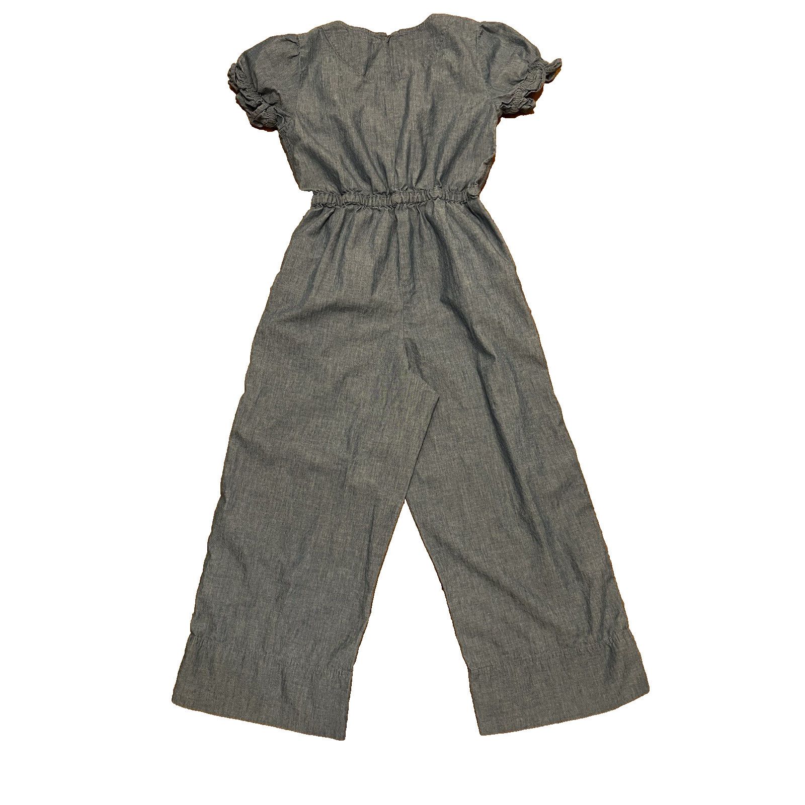 J.Crew J.Crew Ruffle Chambr Jumpsuit 2 Denim Cotton No Belt A003110 Size 26" / US 2 / IT 38 - 10 Thumbnail