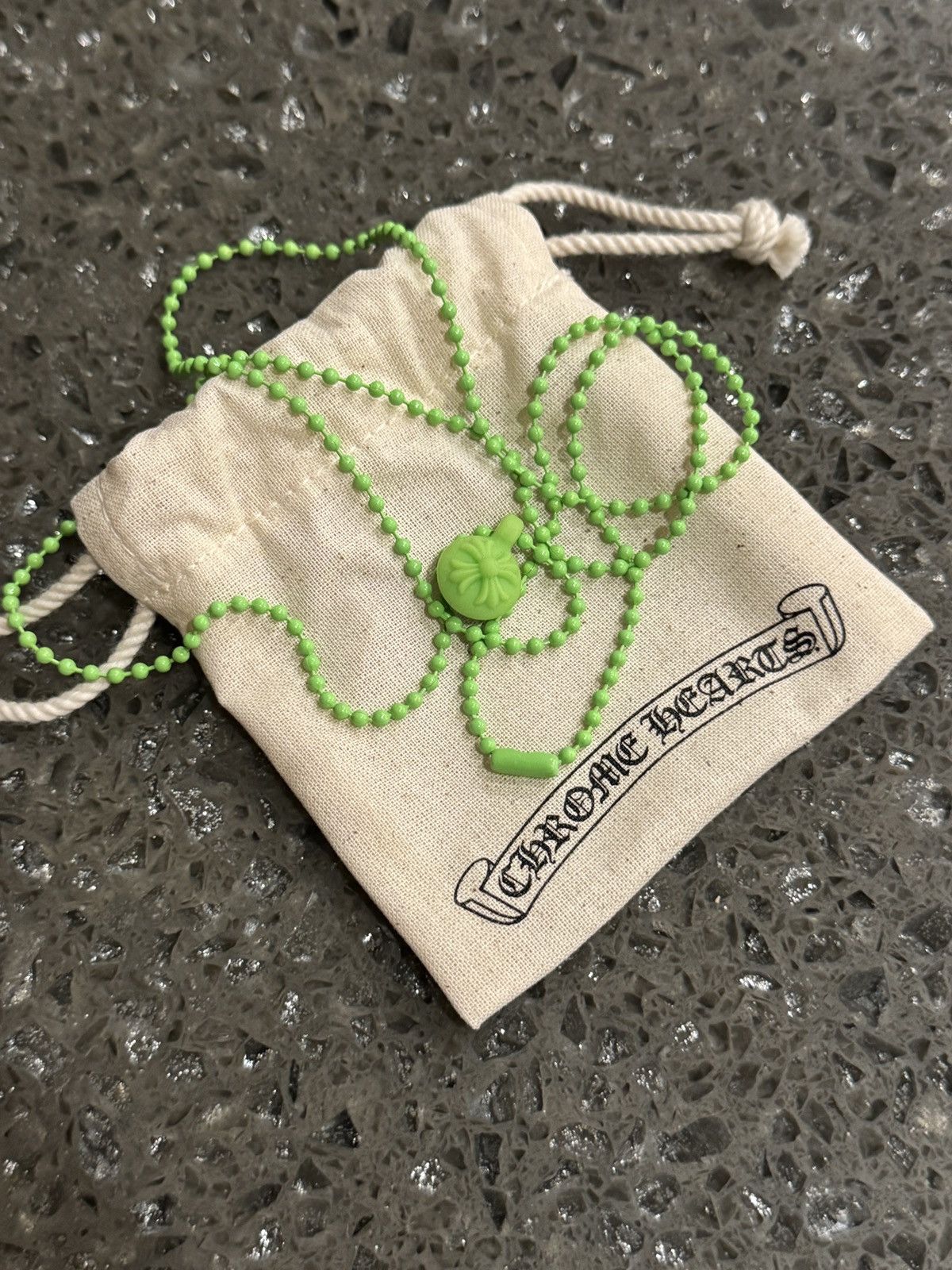 Chrome Hearts CHROME HEARTS CROSSBALL CHARM NECKLACE GREEN RARE SHIPS NOW Size ONE SIZE - 1 Thumbnail