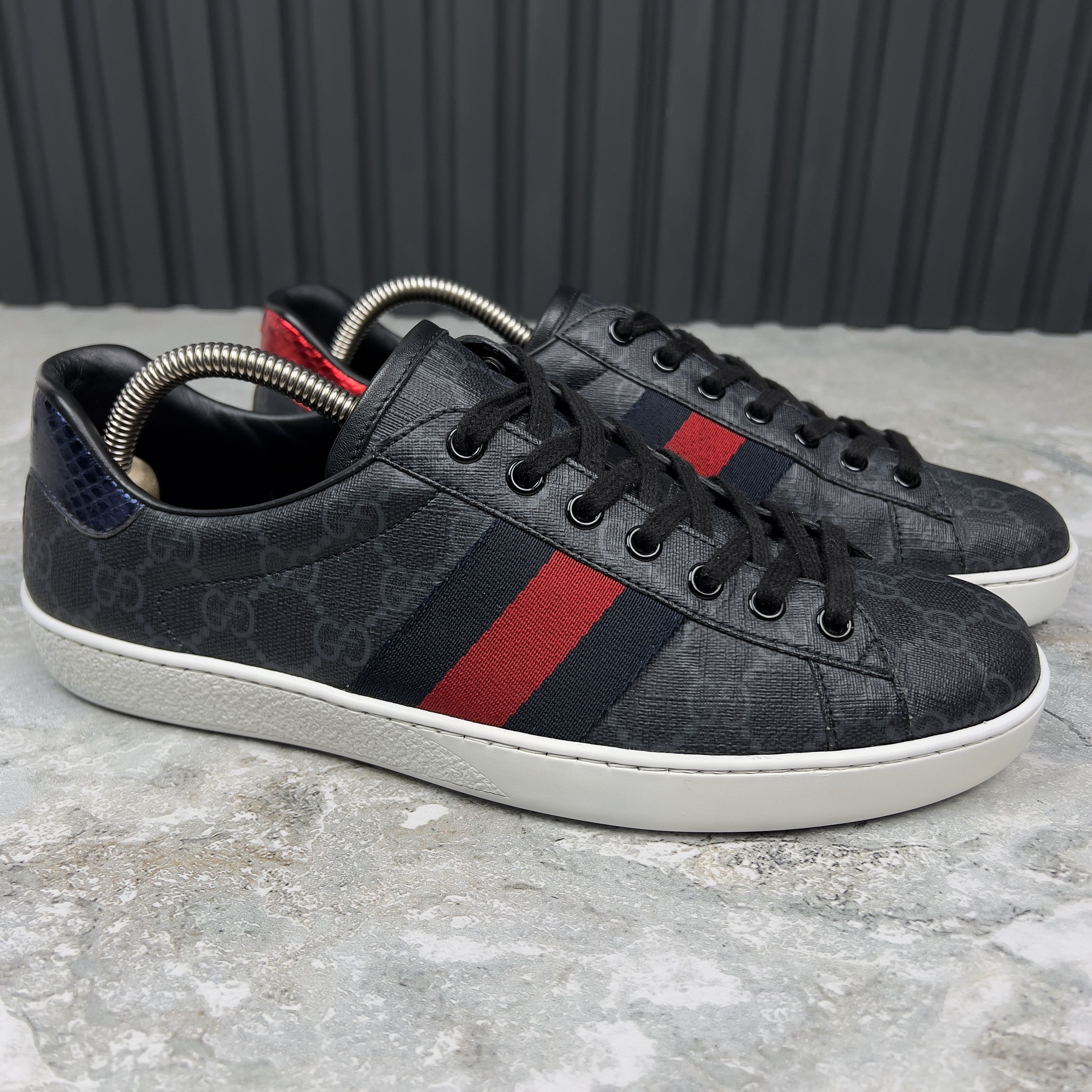 Gucci Gucci Ace Web GG Monogram Supreme Sneakers Leather Size US 7.5 / EU 40-41 - 3 Thumbnail
