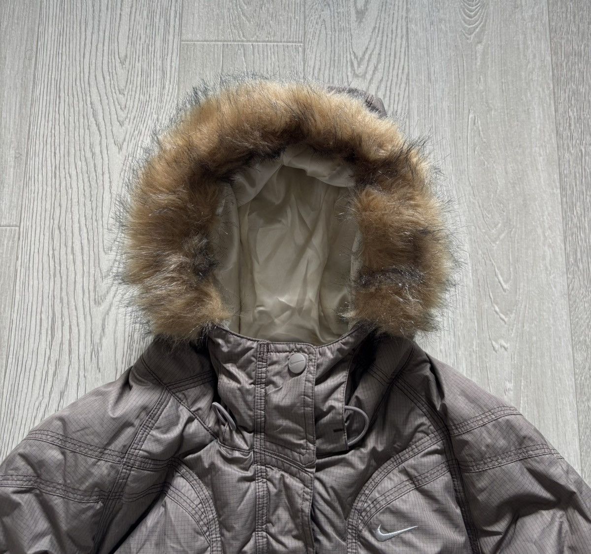 Nike Nike Vintage Bomber Puffer Jacket Fur Hooded Y2K 90s Size S / US 4 / IT 40 - 3 Thumbnail
