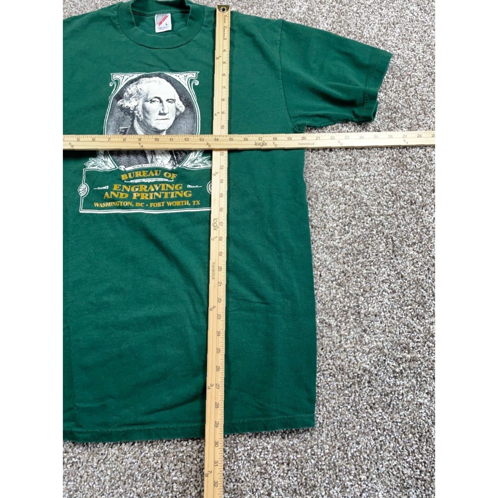 Jerzees VINTAGE Jerzees T-Shirt Men Large Green Buck Stops Here 90s Graphic Print Cotton Midwest Size US L / EU 52-54 / 3 - 5 Thumbnail