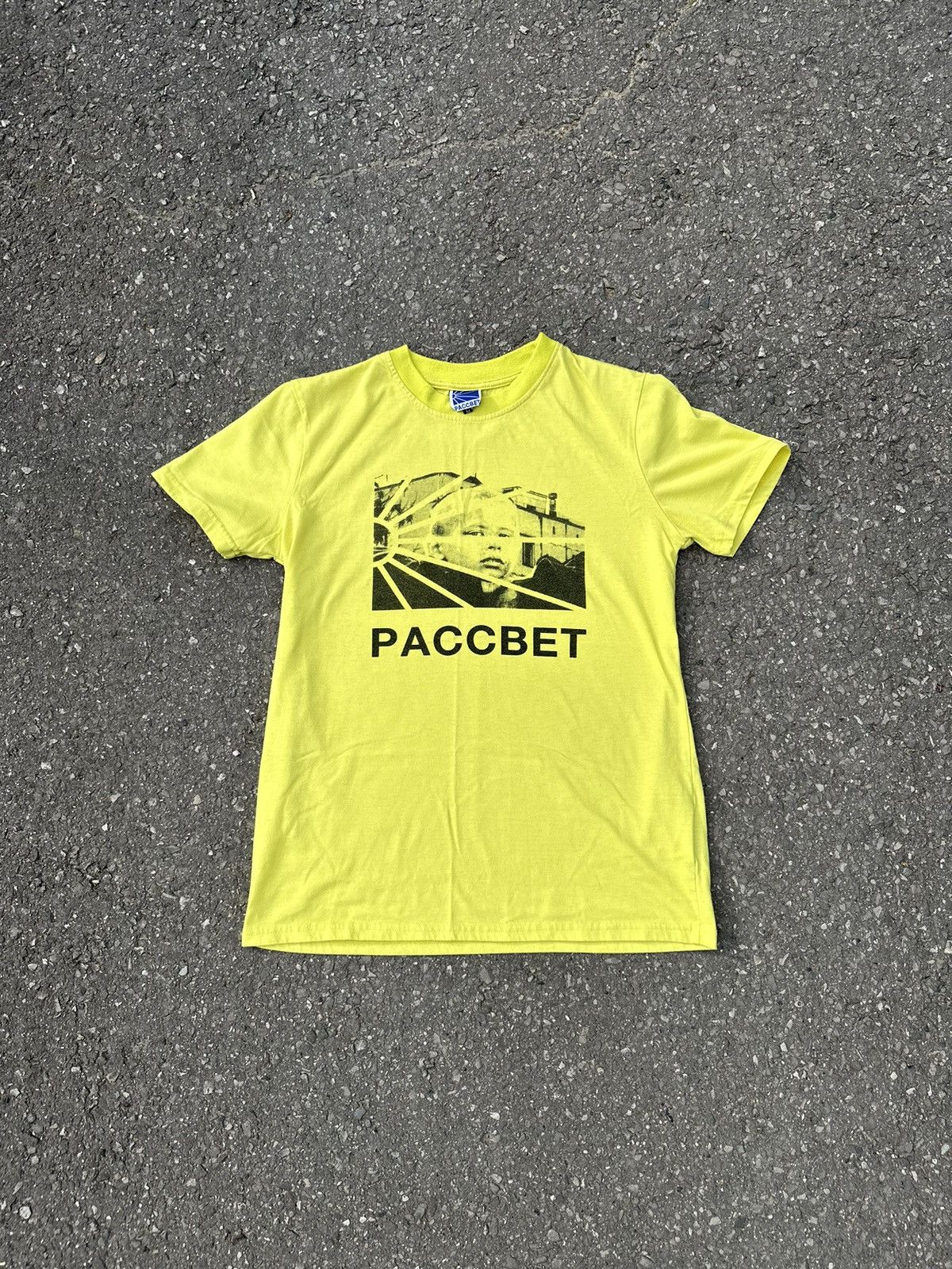 Gosha Rubchinskiy × PACCBET dawn kid yellow rassvet t-shirt | Grailed