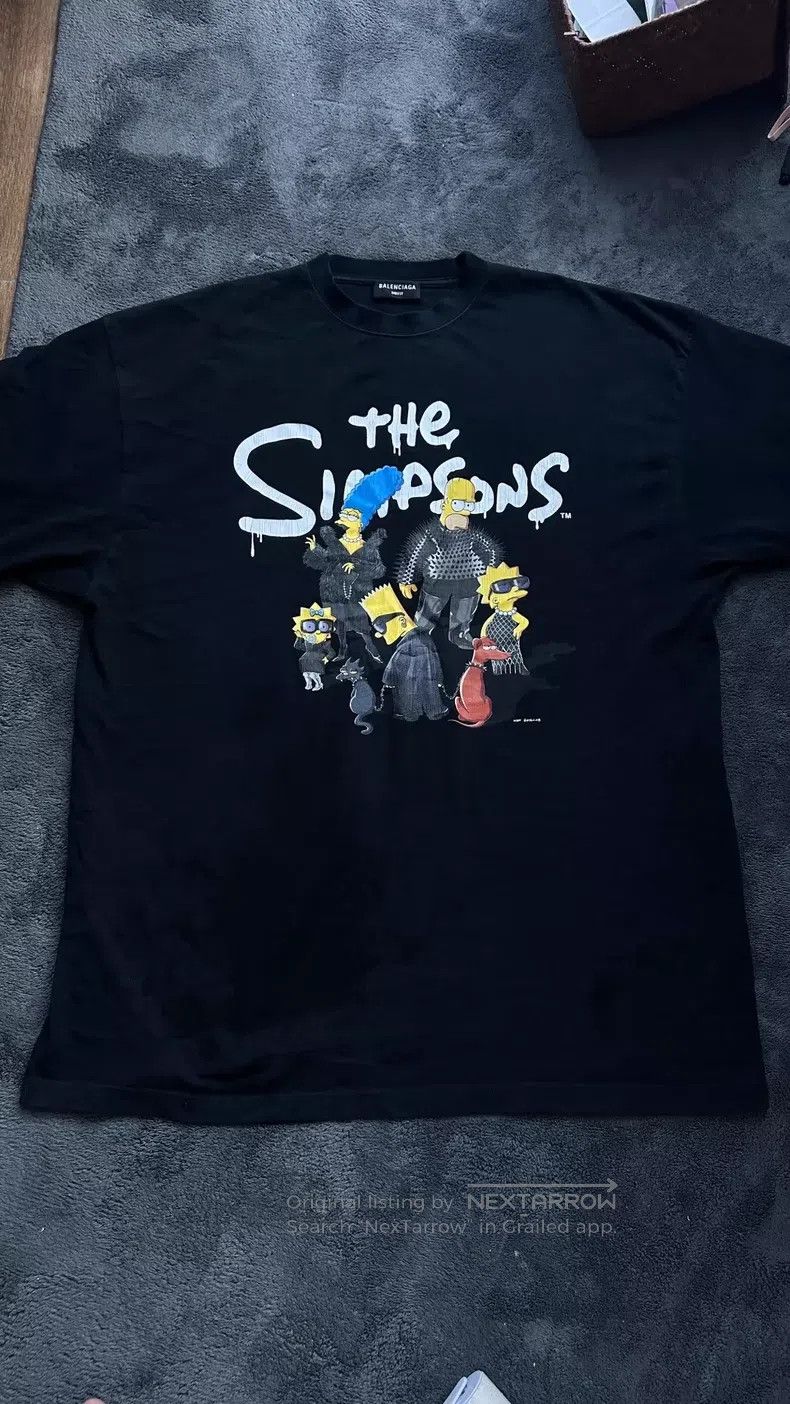 Balenciaga Balenciaga Simpsons Short Sleeve Black T Size US L / EU 52-54 / 3 - 3 Thumbnail