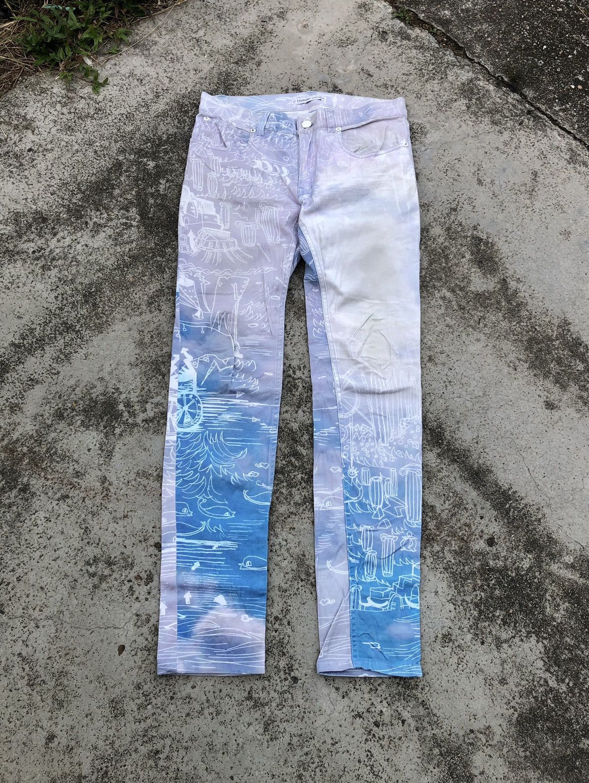 Issey Miyake × Tsumori Chisato FULL PRINT SKINNY STRECTHABLE JEANS BY TSUMORI CHISATO Size US 28 / EU 44 - 1 Thumbnail
