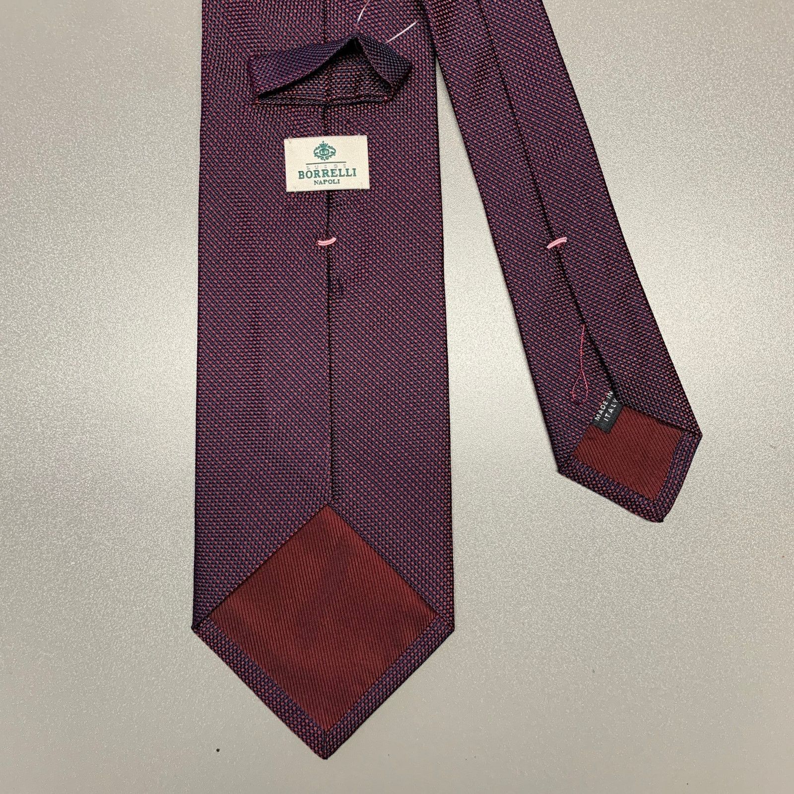 Other BORRELLI Navy Red Geometric Silk Tie Size ONE SIZE - 2 Thumbnail