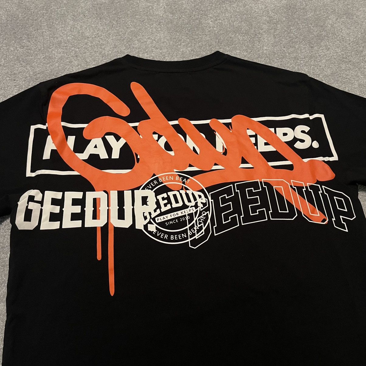 Vintage Geed Up Subway Play For Keeps Graffiti Graphic Logo T Shirt Size US L / EU 52-54 / 3 - 4 Thumbnail