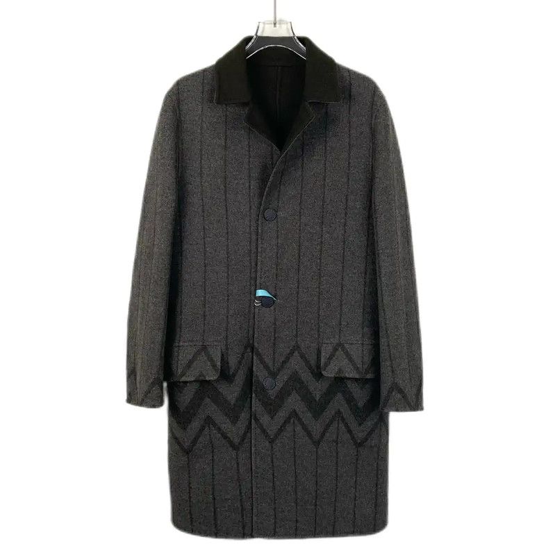 Louis Vuitton Louis Vuitton Men's Gray Wool Coat 0089 Size L / US 10 / IT 46 - 1 Thumbnail