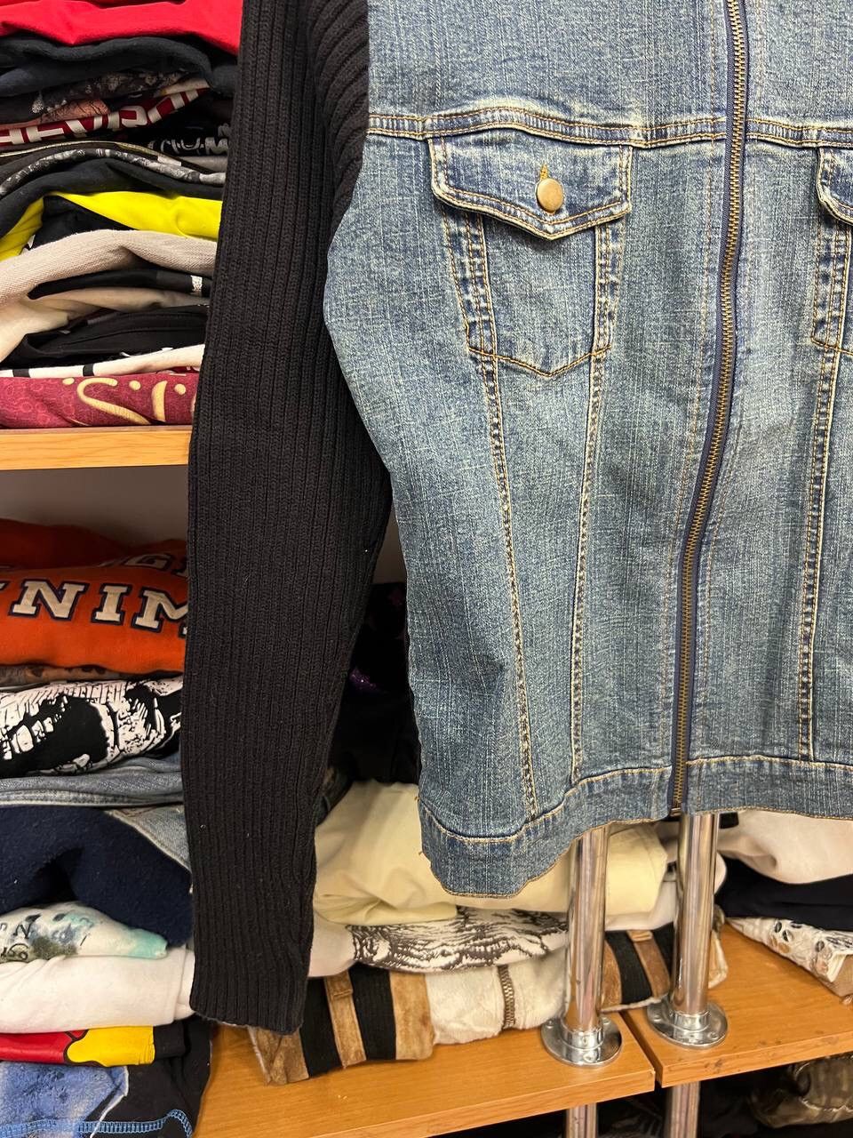 Diesel Avant Garde Full Zip-Up Y2K Wool Denim Sweater Size M / US 6-8 / IT 42-44 - 4 Thumbnail