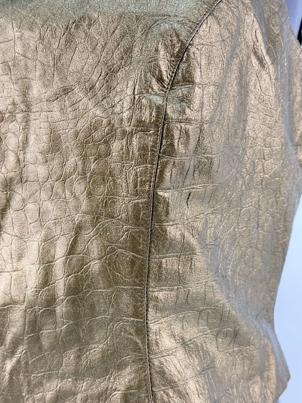 Thierry Mugler Archive Thierry Mugler Metallic Croc Leather Top Size M / US 6-8 / IT 42-44 - 6 Thumbnail