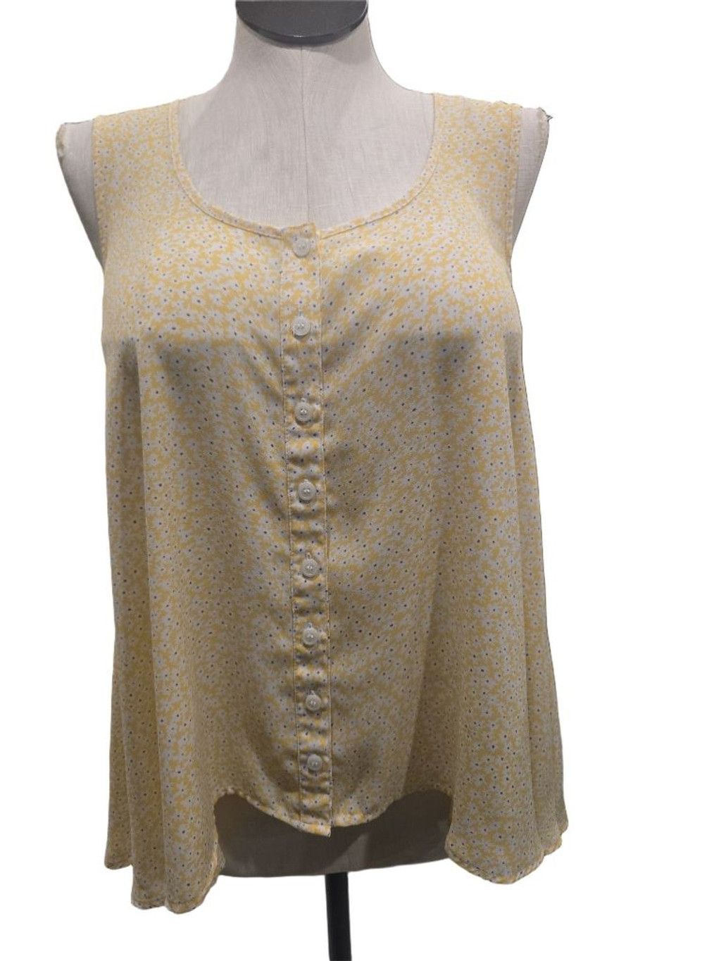 Style & Co Women's Style & Co Yellow White Floral Sleeveless Tank Top M Size M / US 6-8 / IT 42-44 - 1 Thumbnail
