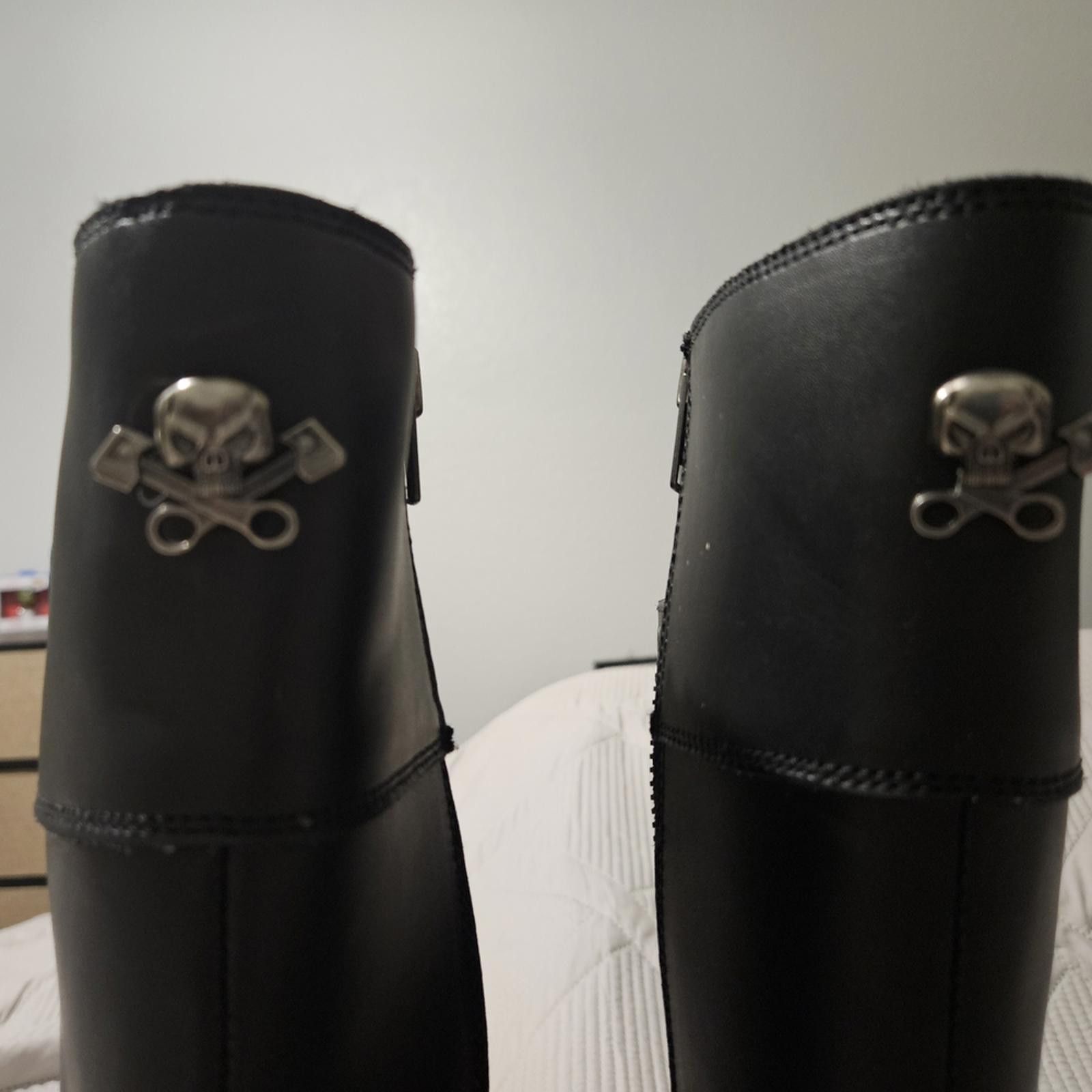 Xelement Xelement Sleek Black Leather Motorcycle Combat Boots Size US 8 / IT 38 - 4 Thumbnail