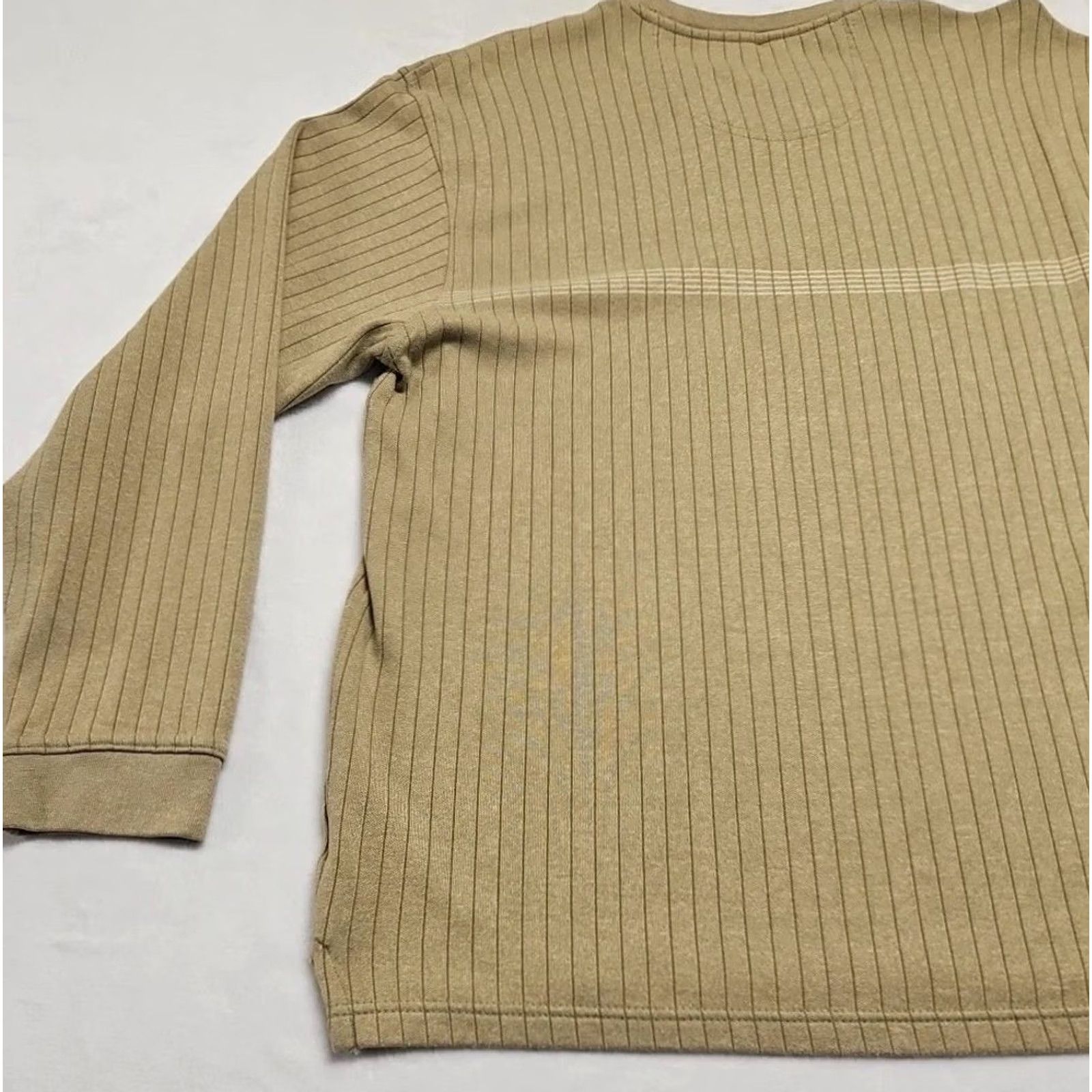 Van Heusen Van Heusen Mens Sweater Knit Ribbed Long Sleeve Beige Tan Cotton Blend L Pullover Crew Neck Shirt Size US L / EU 52-54 / 3 - 7 Thumbnail