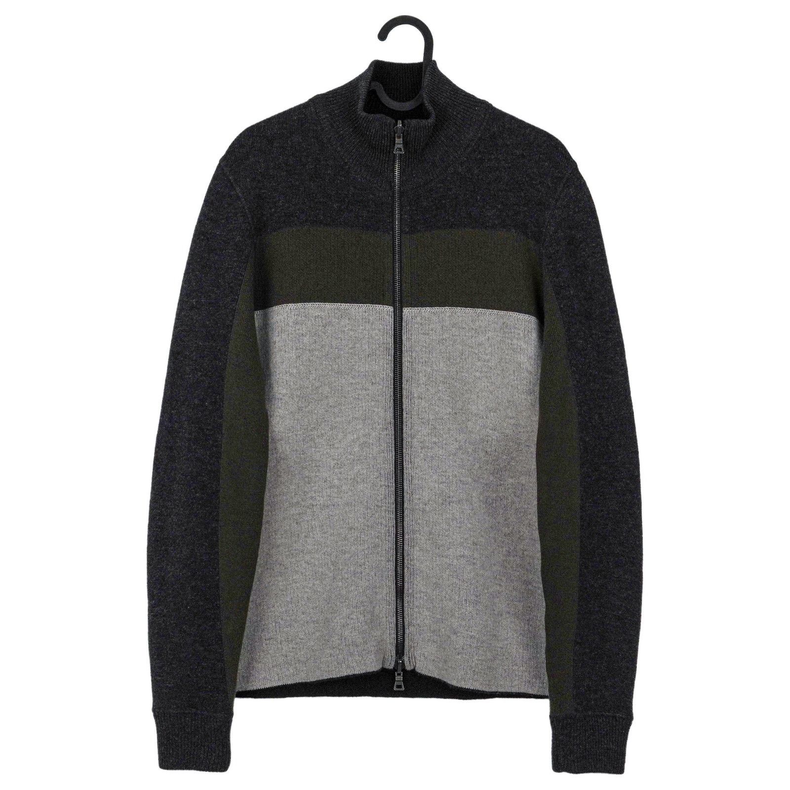 Prada Prada Milano Black Gray Wool Knit Reverse Double Zip Sweater Size US M / EU 48-50 / 2 - 6 Thumbnail