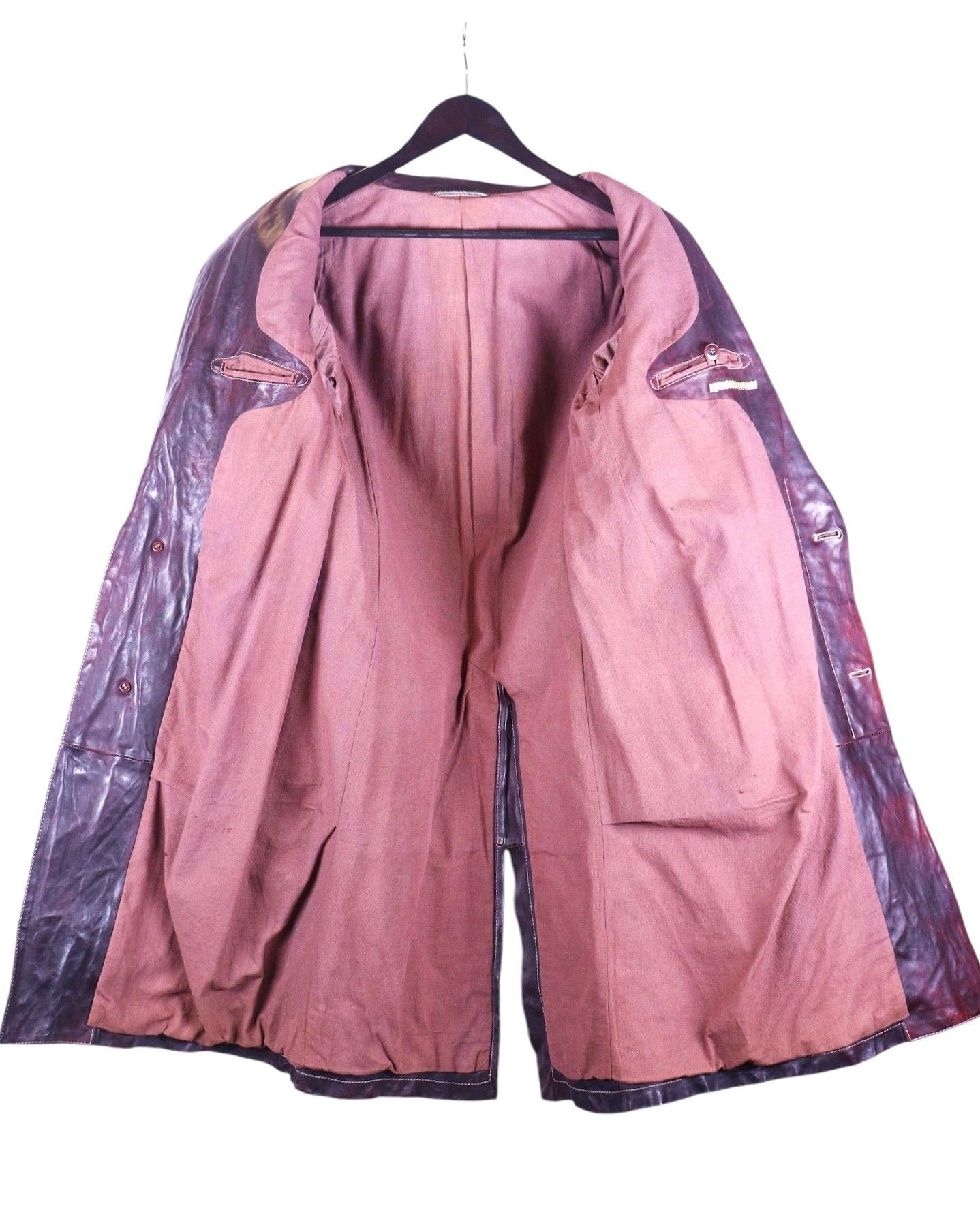 Carol Christian Poell Carol Christian Poell FW04 Long Burgundy Leather Coat Size US M / EU 48-50 / 2 - 3 Thumbnail